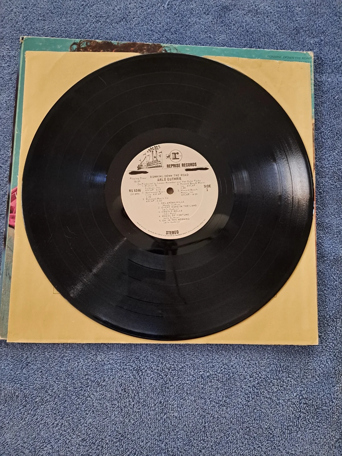 HENRY DILTZ SIGNED ARLO GUTHRIE RUNNING DOWN THE ROAD LP VINYL JSA COA, image 5