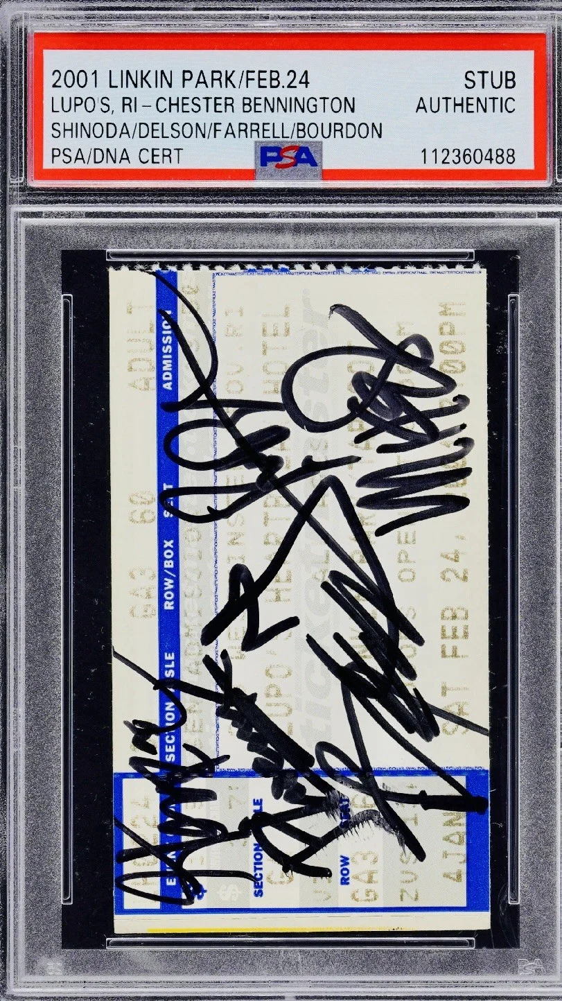 Linkin Park 2001 Band Signed Ticket Period Autograph PSA/DNA Bennington RIP Rare, image 2
