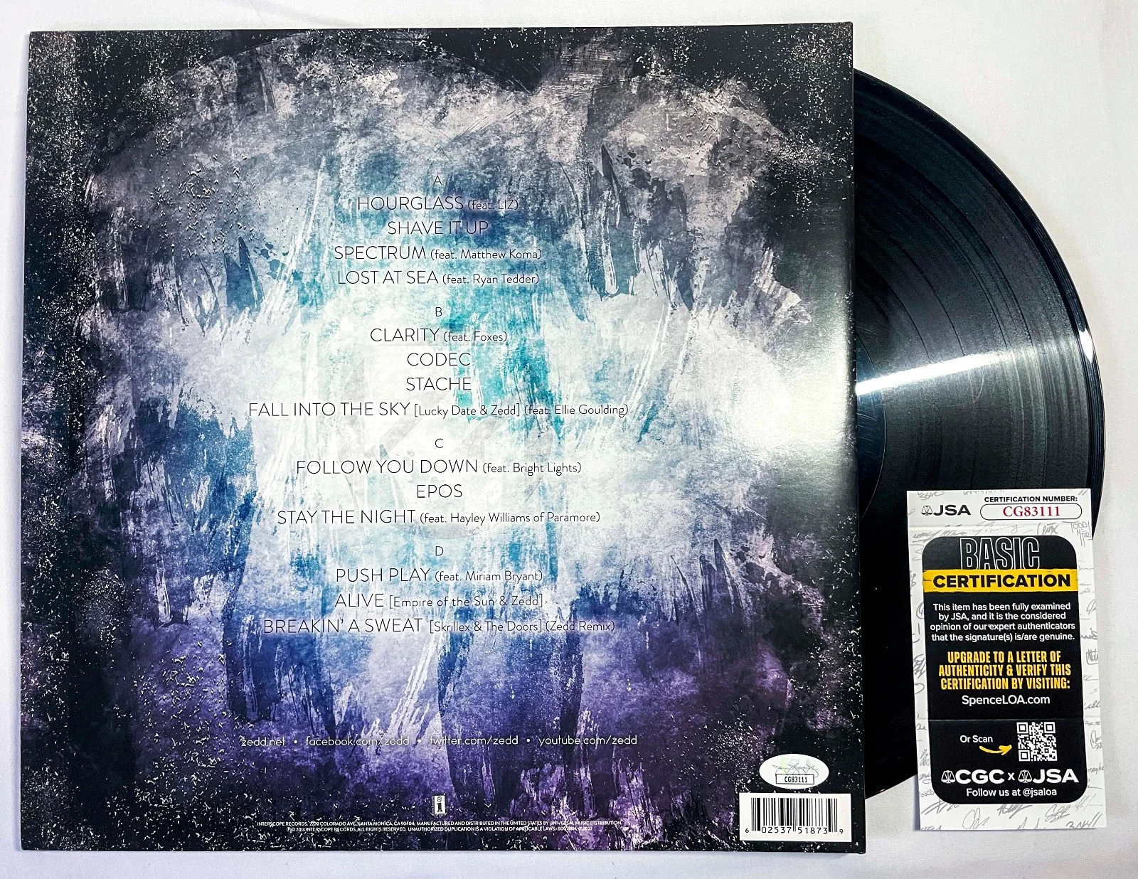 Zedd Anton Zaslavski DJ Producer Signed CLARITY Vinyl Album Record PROOF JSA COA, изображение 4
