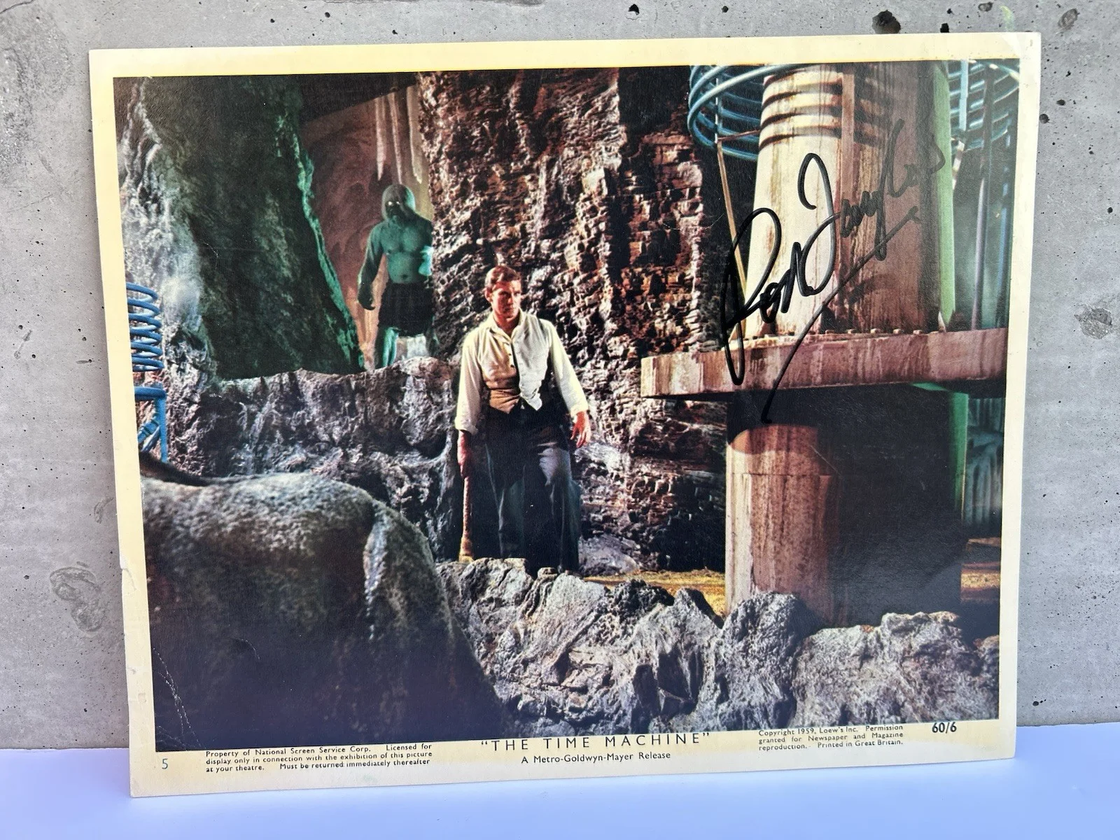 Rod Taylor — Rare Autographed Signed The TIME MACHINE MOVIE 1960 LOBBY CARD #5 ROD TAYLOR, изображение 4
