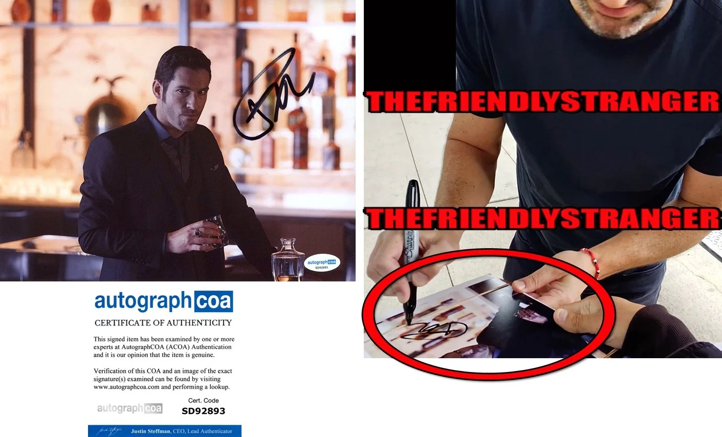 Tom Ellis — Tom Ellis signed "LUCIFER" 8x10 Photo EXACT PROOF b CIA Auto SEXY Hot ACOA COA