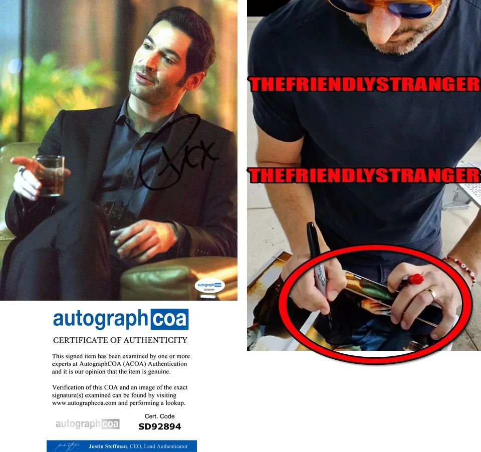 Tom Ellis — Tom Ellis signed "LUCIFER" 8x10 Photo EXACT PROOF c TELL ME LIES Sexy ACOA COA