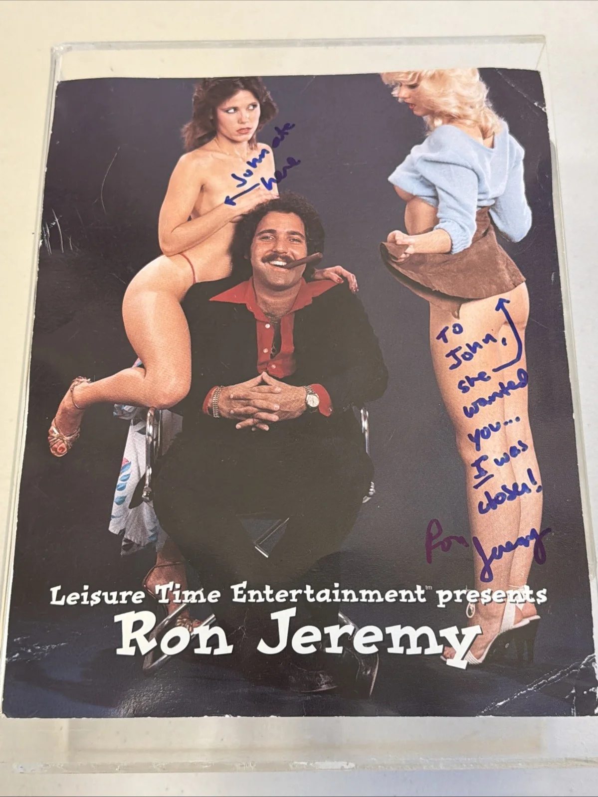 Ron Jeremy — Ron Jeremy Signed 8x10 Photo Autographed Pin Up Vintage Leisure Time Presents