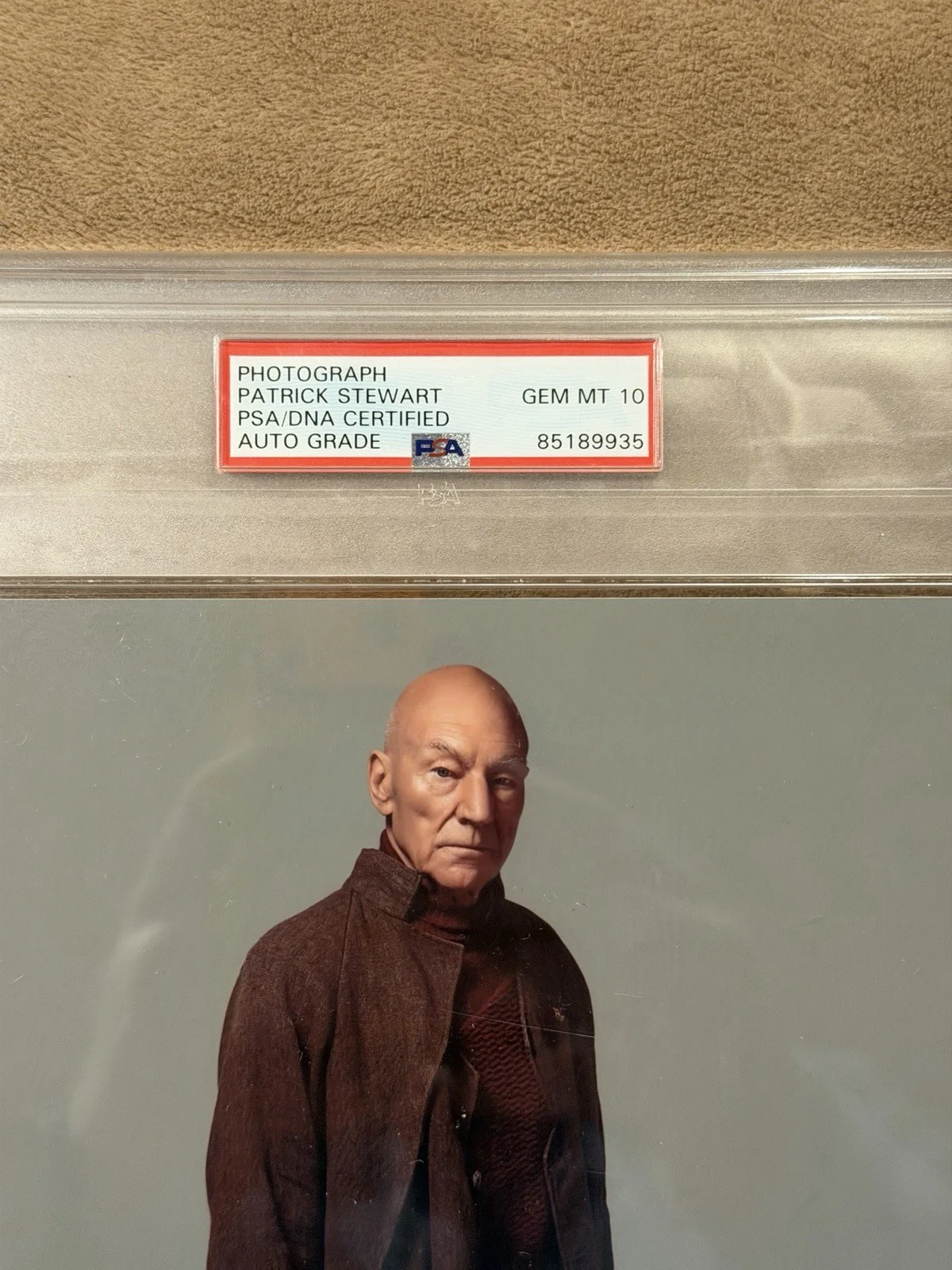 Patrick Stewart Signed 8x10 Photo Star Trek PSA Gem Mint 10 Autograph Authentic, изображение 3
