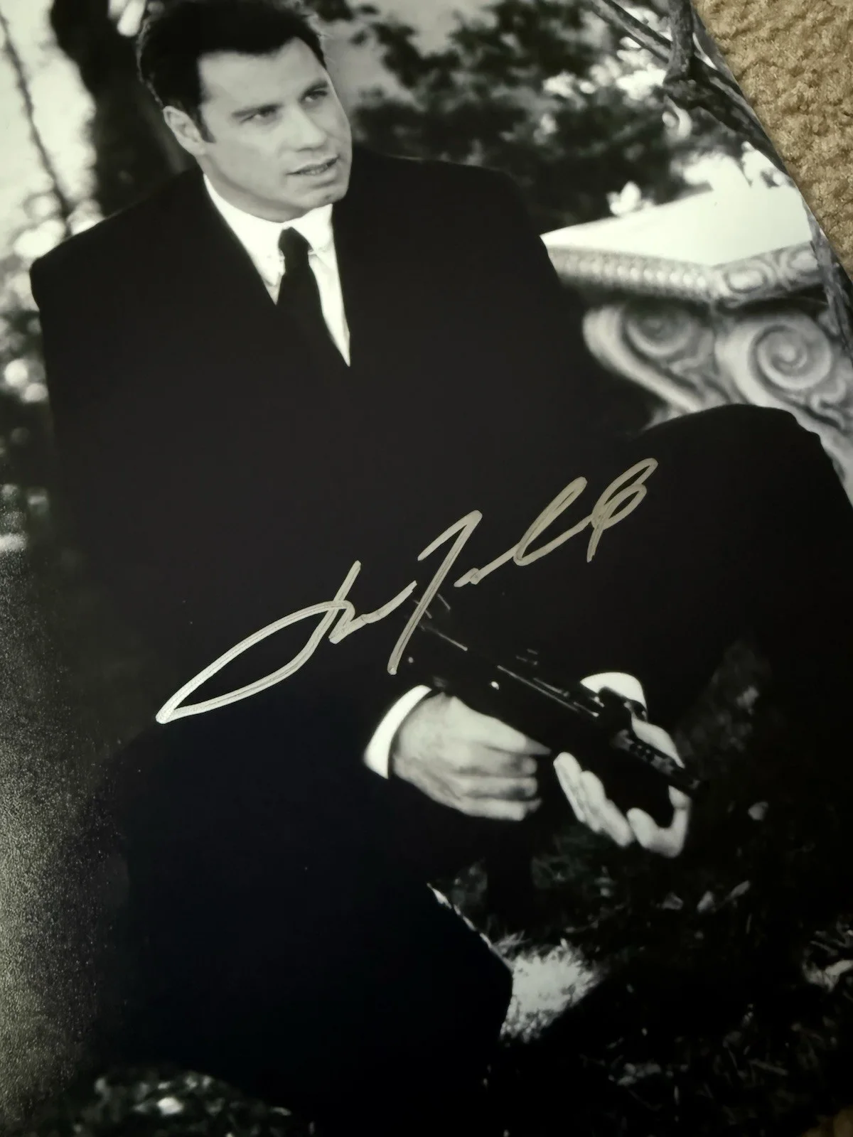 John Travolta Autograph Signed 8x10 Pulp Fiction Photo Beckett BAS CERTIFIED COA, image 2