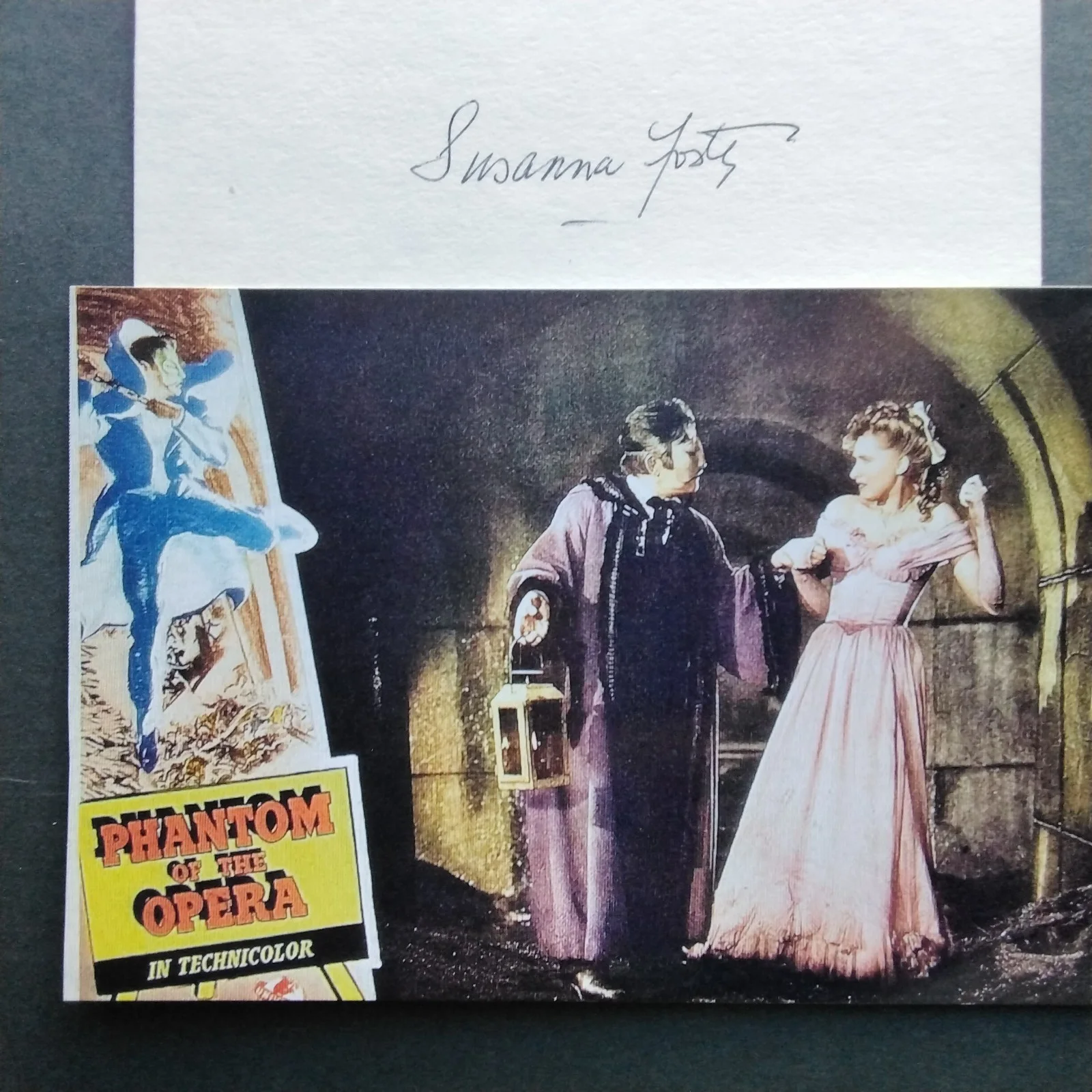 Susanna Foster SIGNED Card Photo 40s Movie Actress Phantom of Opera The Climax, изображение 2