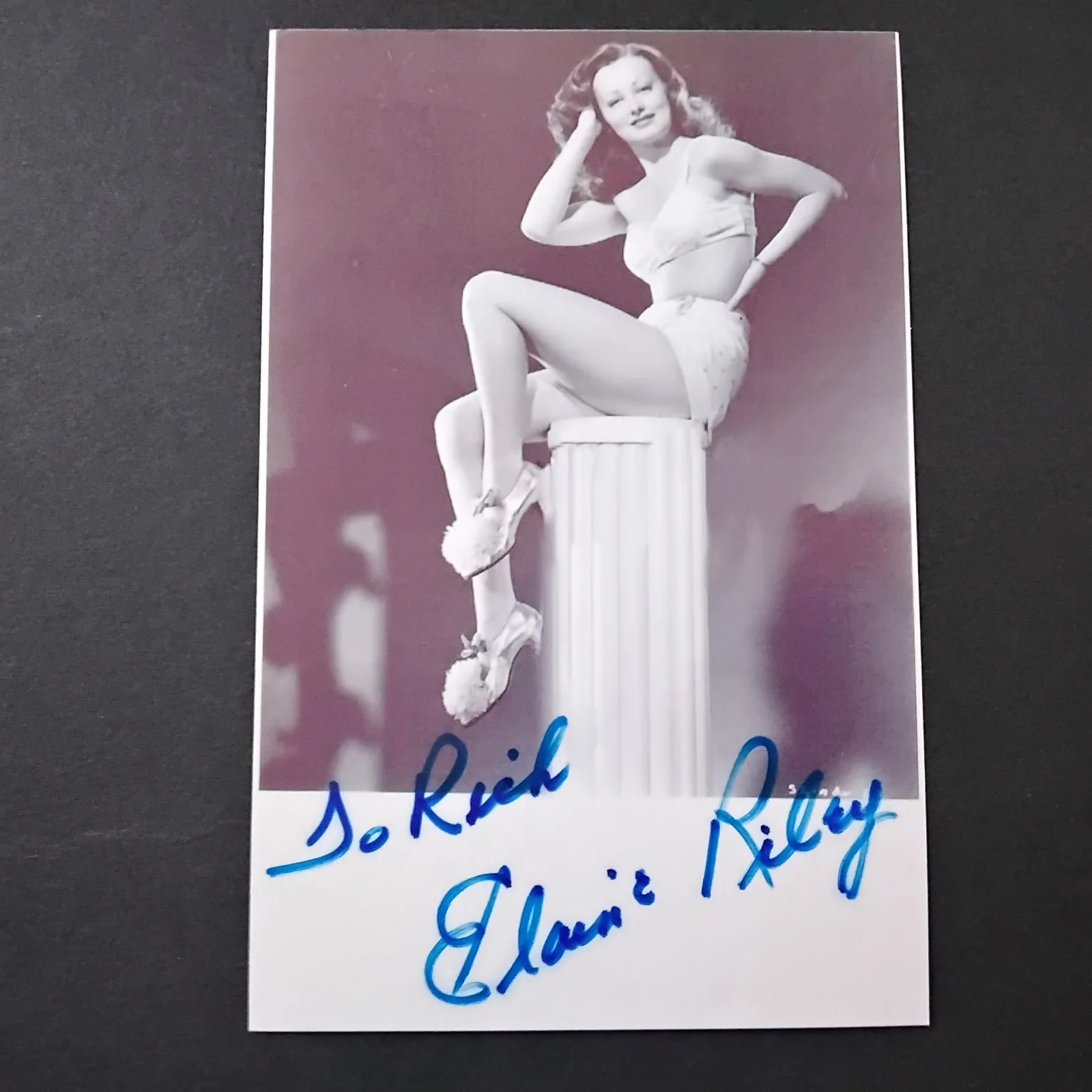 Elaine Riley SIGNED Photo 40s Movie Actress Hopalong Cassidy What A Blonde RKO, изображение 2