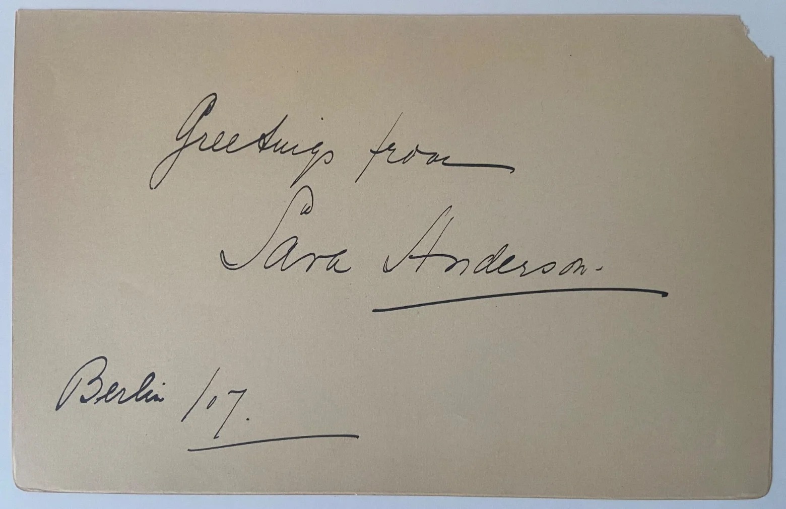 Sara Anderson Regneas-Opera Singer- 1907 Signed Album Page, изображение 3