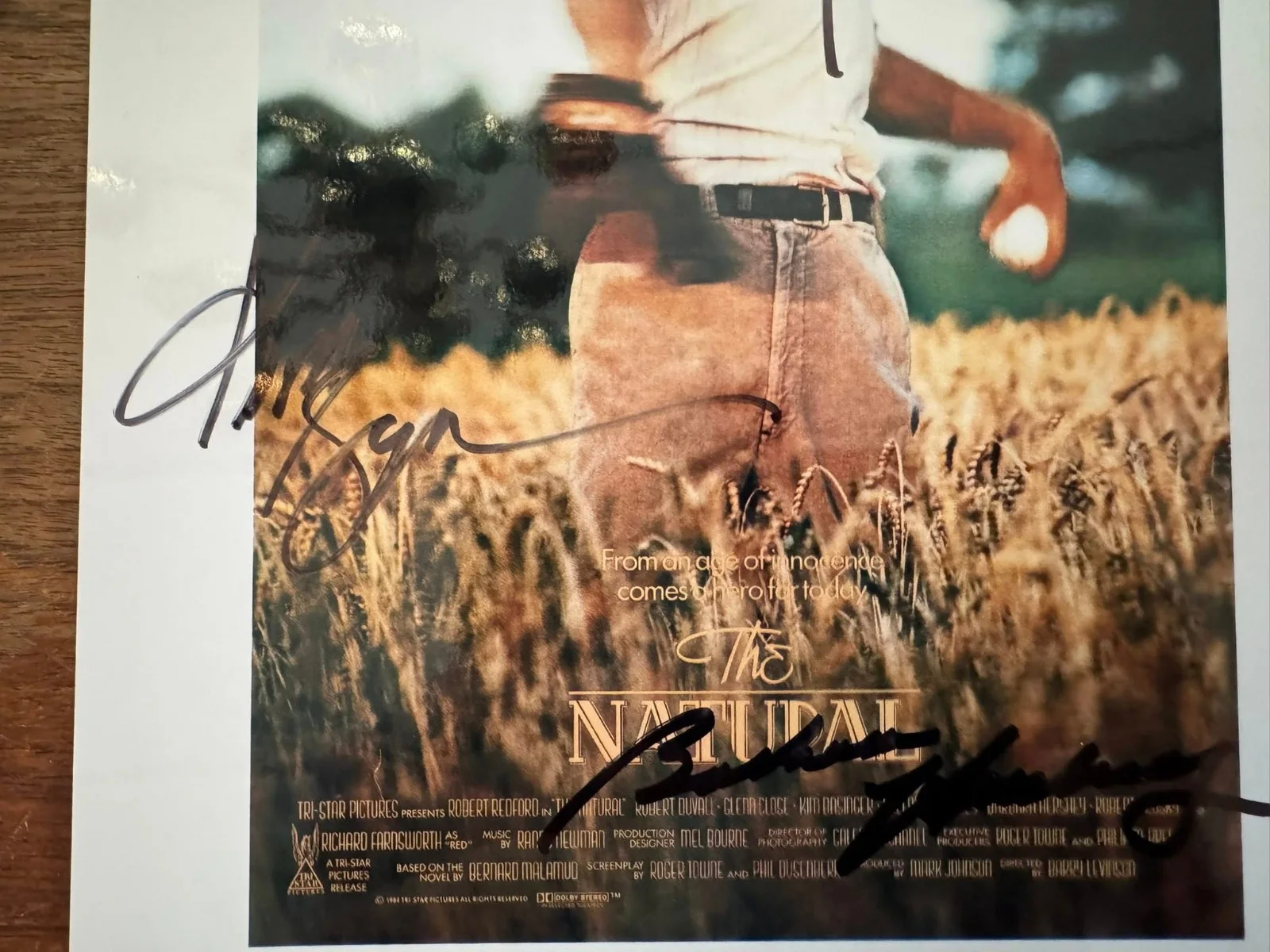 Robert Redford signed photo The Natural with Kim Basinger Barbara Hershey COA, изображение 2