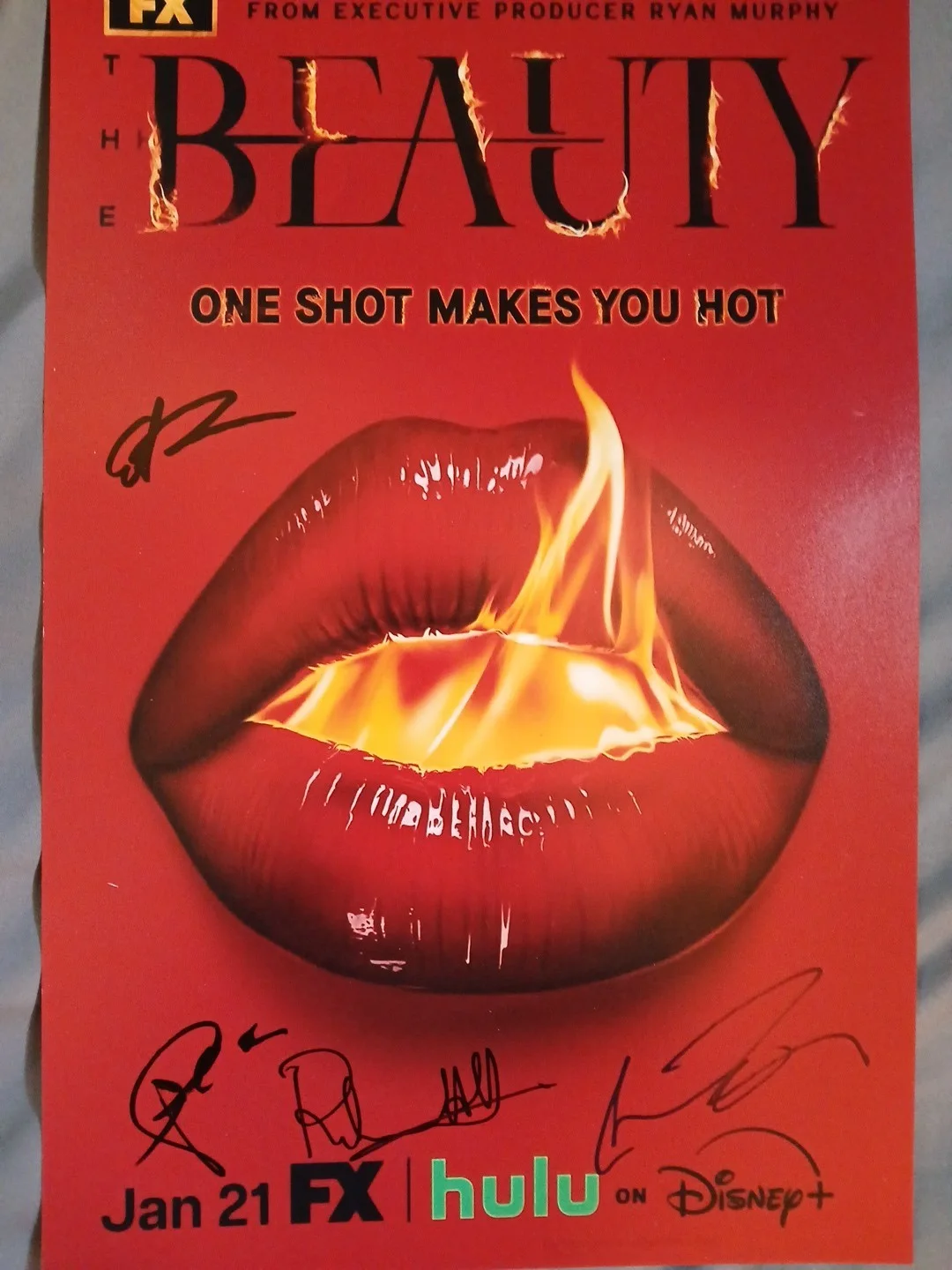 ashton kutcher, jeremy pope, rebecca hall, anthony ramos — THE BEAUTY 🔥 Cast Signed 🔥 Photo 📸 (Kutcher, Hall, Ramos & Pope), изображение 2
