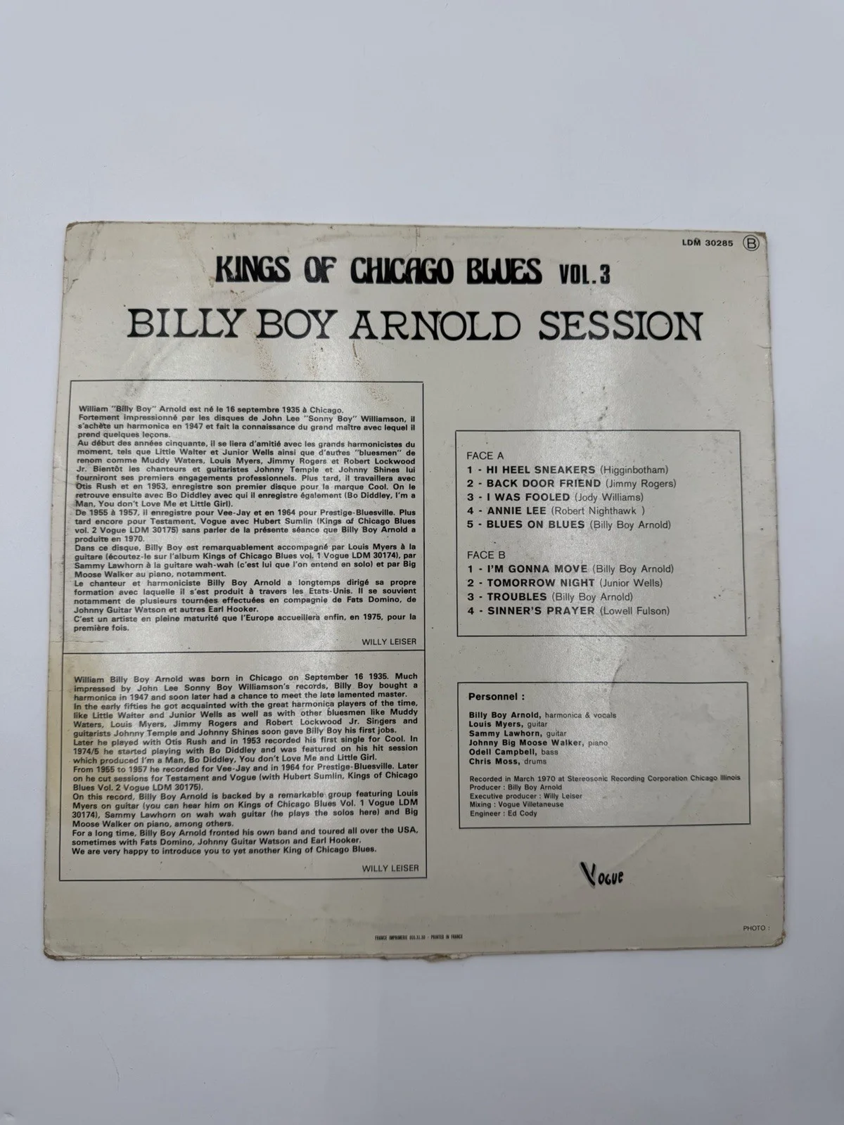 Billy Boy Arnold Signed Album Cover (Cover Only – No Record), изображение 3