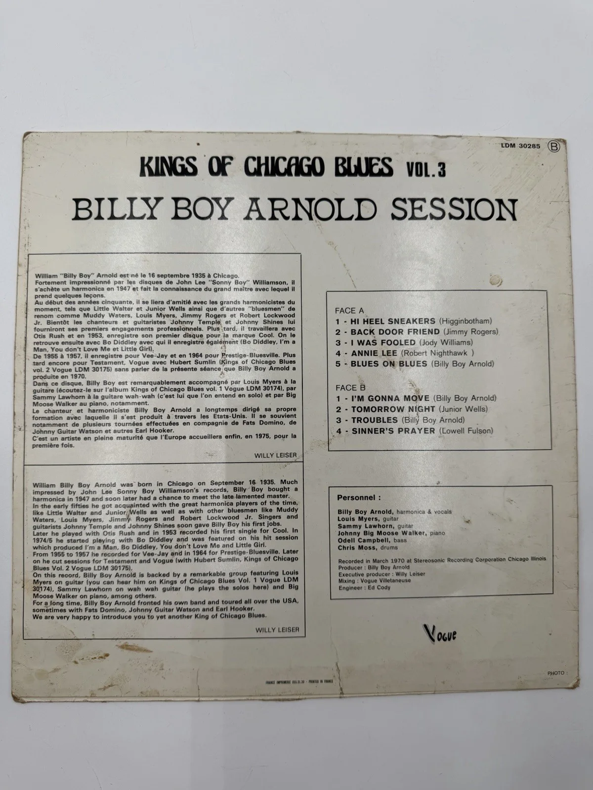 Billy Boy Arnold Signed Album Cover (Cover Only – No Record), изображение 3