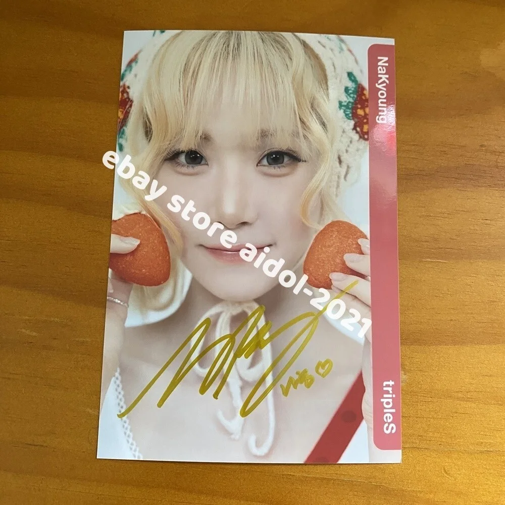 TripleS Nakyoung Autographed Signed Photo Picture K-POP 4*6 2025B, изображение 3