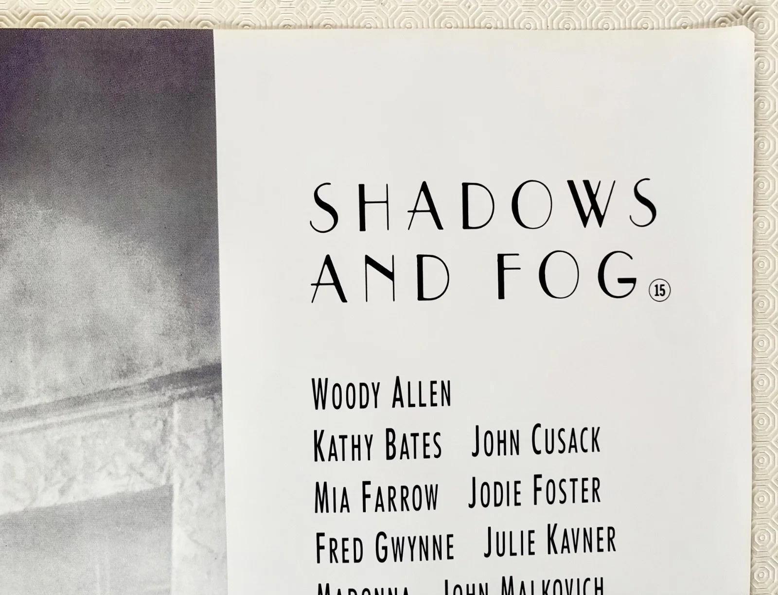 Shadows and Fog Original 1991 Quad Poster Kathy Bates Mia Farrow John Cusack, изображение 4