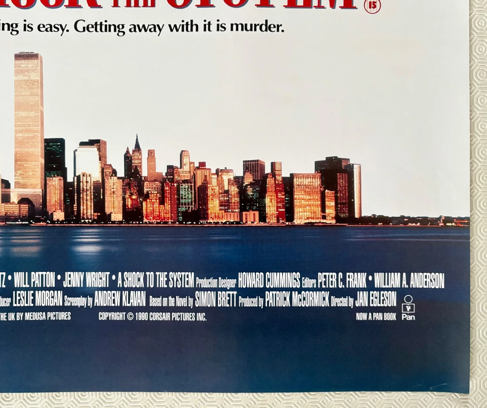 A Shock To The System Original 1990 Quad Poster Michael Caine Elizabeth McGovern, изображение 4