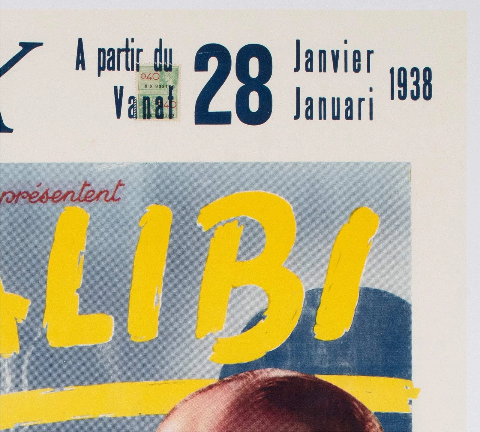 L'Alibi 1938 Belgian Film Poster, image 4