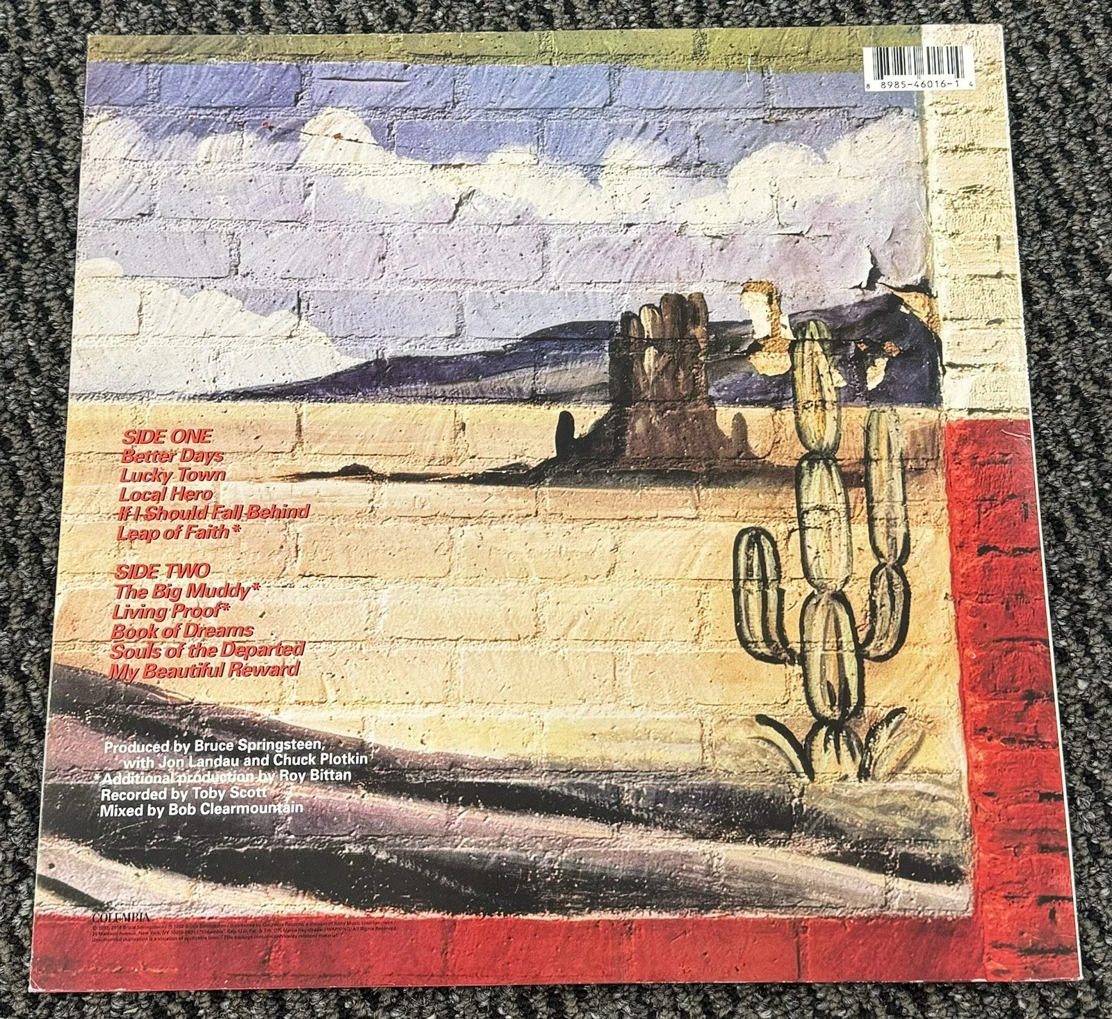 Bruce Springsteen Signed Autograph 1992 Lucky Town Album Vinyl Record JSA LOA, изображение 3