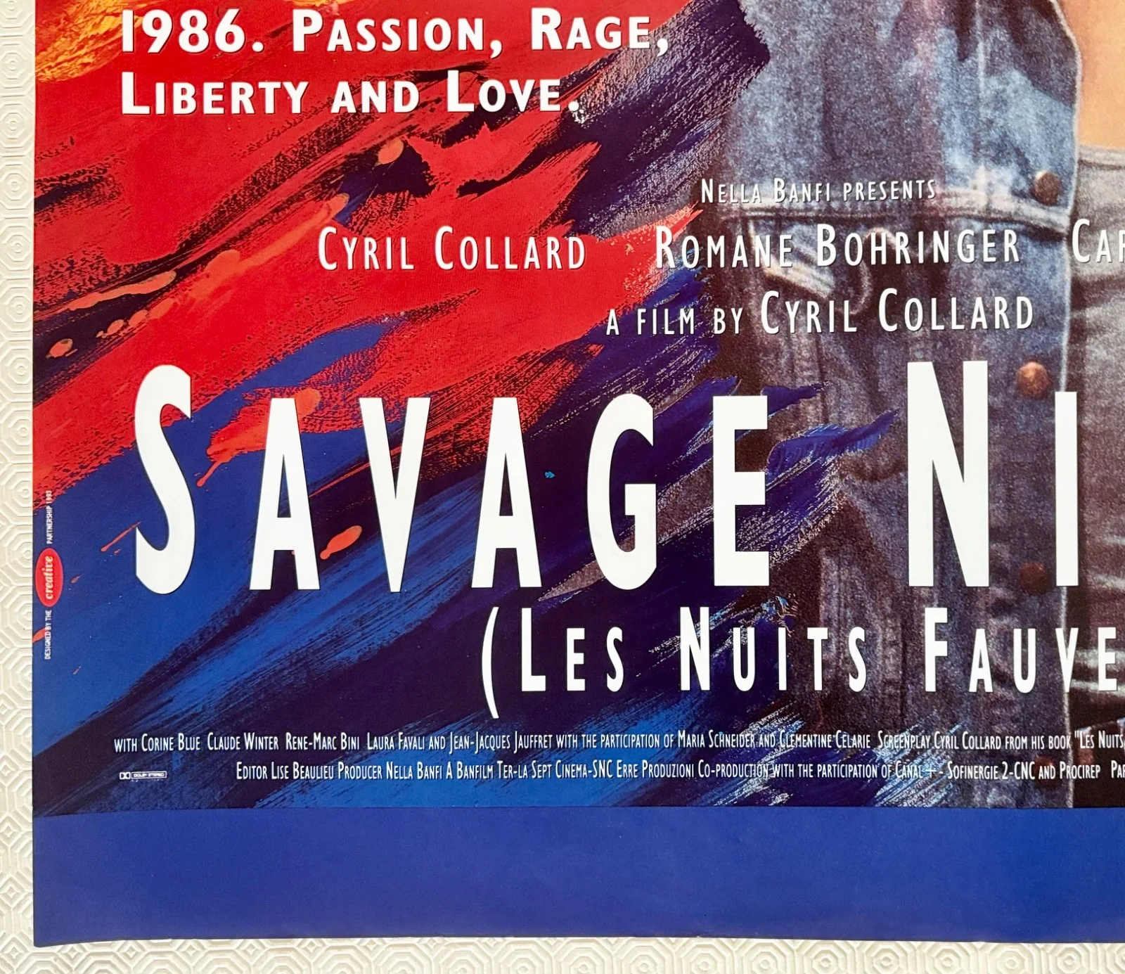 Savage Nights Les Nuits Fauves Original 1993 Quad Poster Cyril Collard, изображение 2