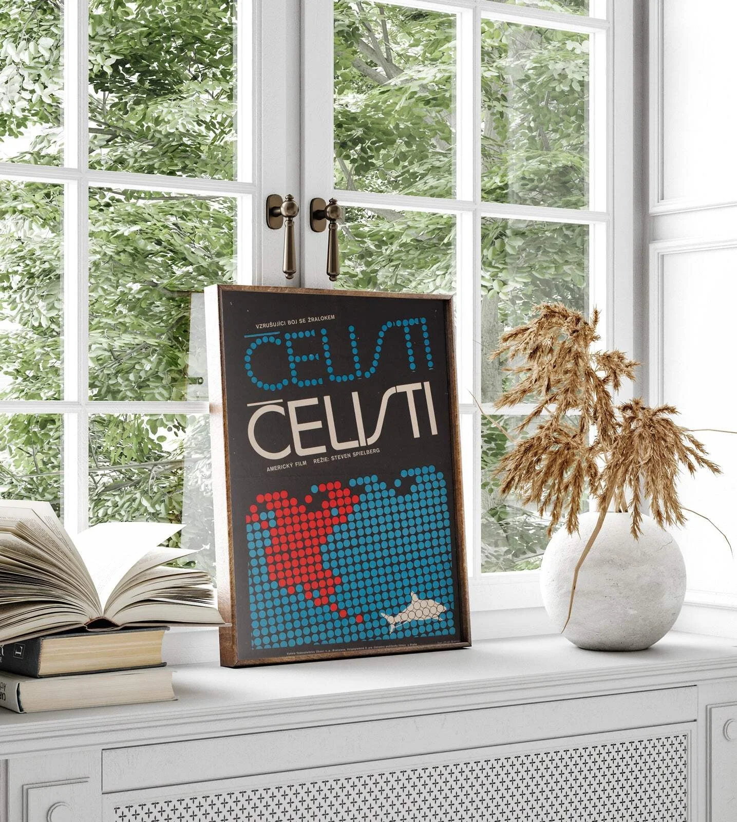 Jaws 1976 Czech A3 Film Poster, Olga Fischerova, изображение 2