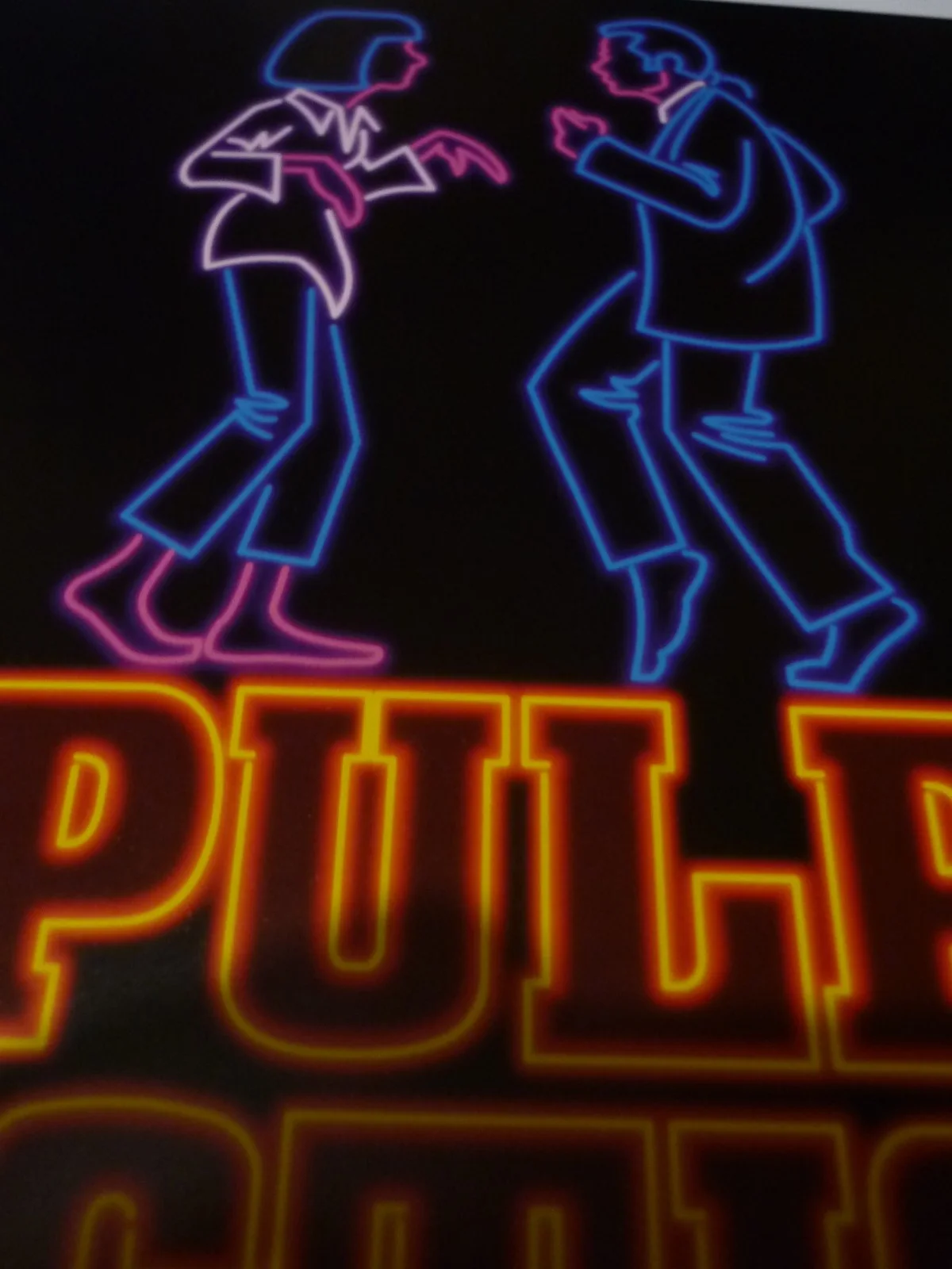 pulp fiction dance scene in neon framed mounted a4 poster rare version, image 2