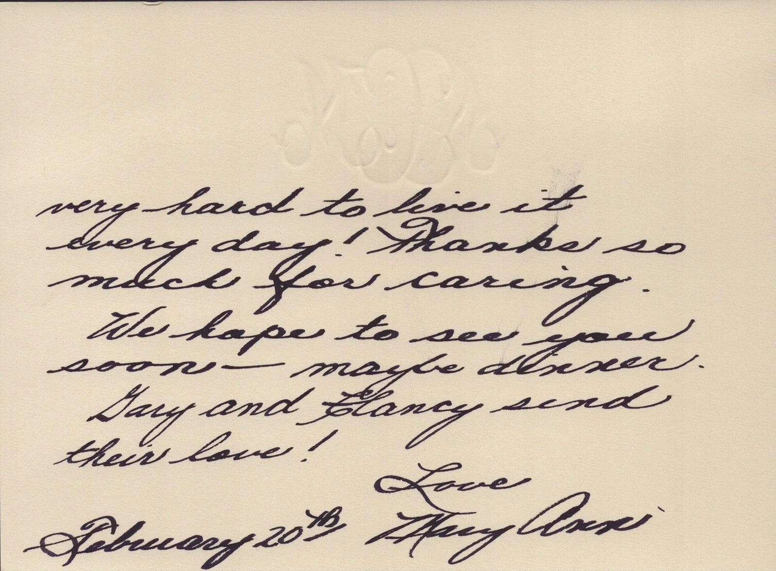 Mary Ann Mobley — MARY ANN MOBLEY - AUTOGRAPH LETTER SIGNED 02/20/1981, image 2