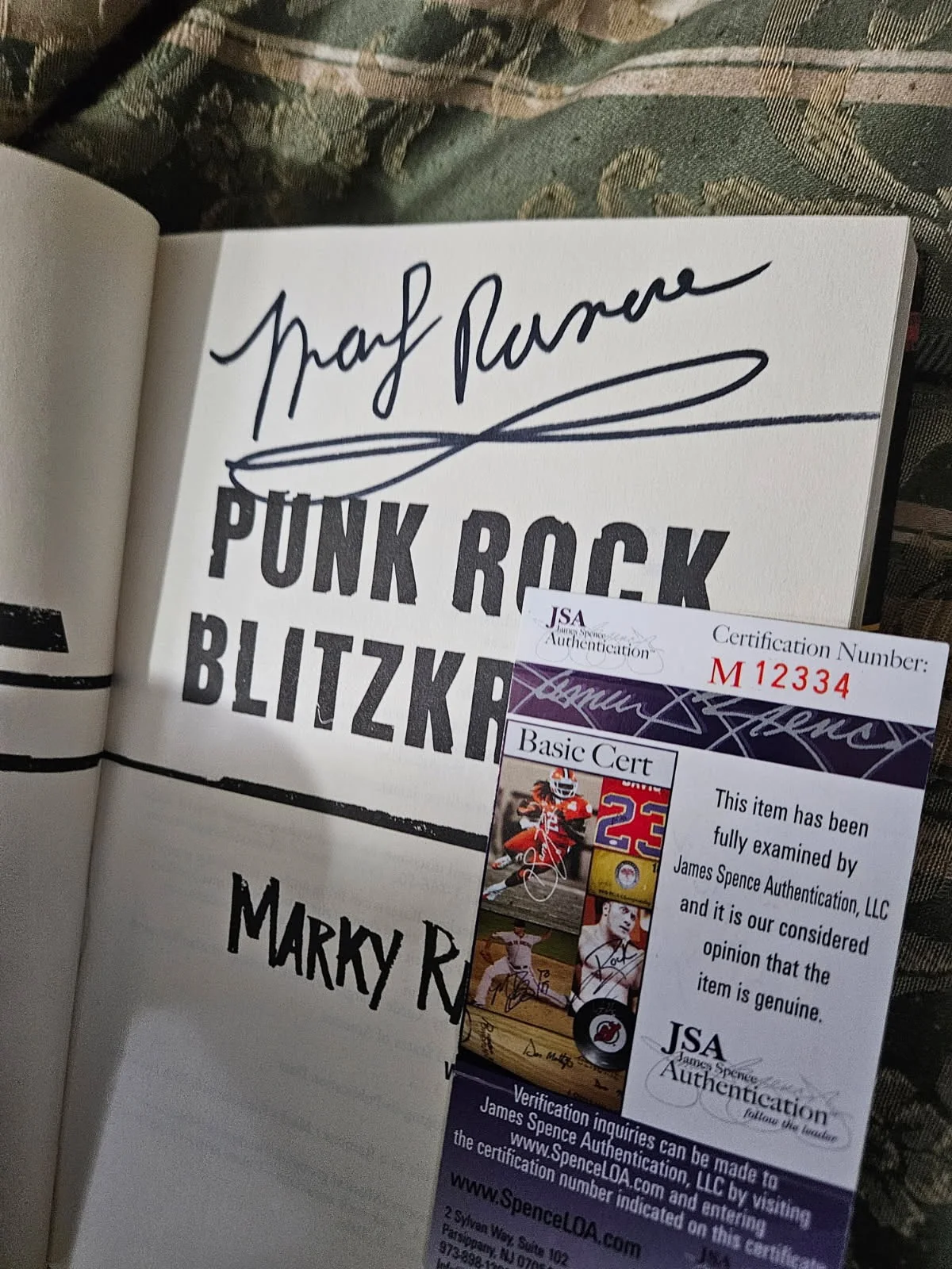 Ramones Marky Ramone My Life as a Ramone Autographed Hardcover JSA Certified, image 2