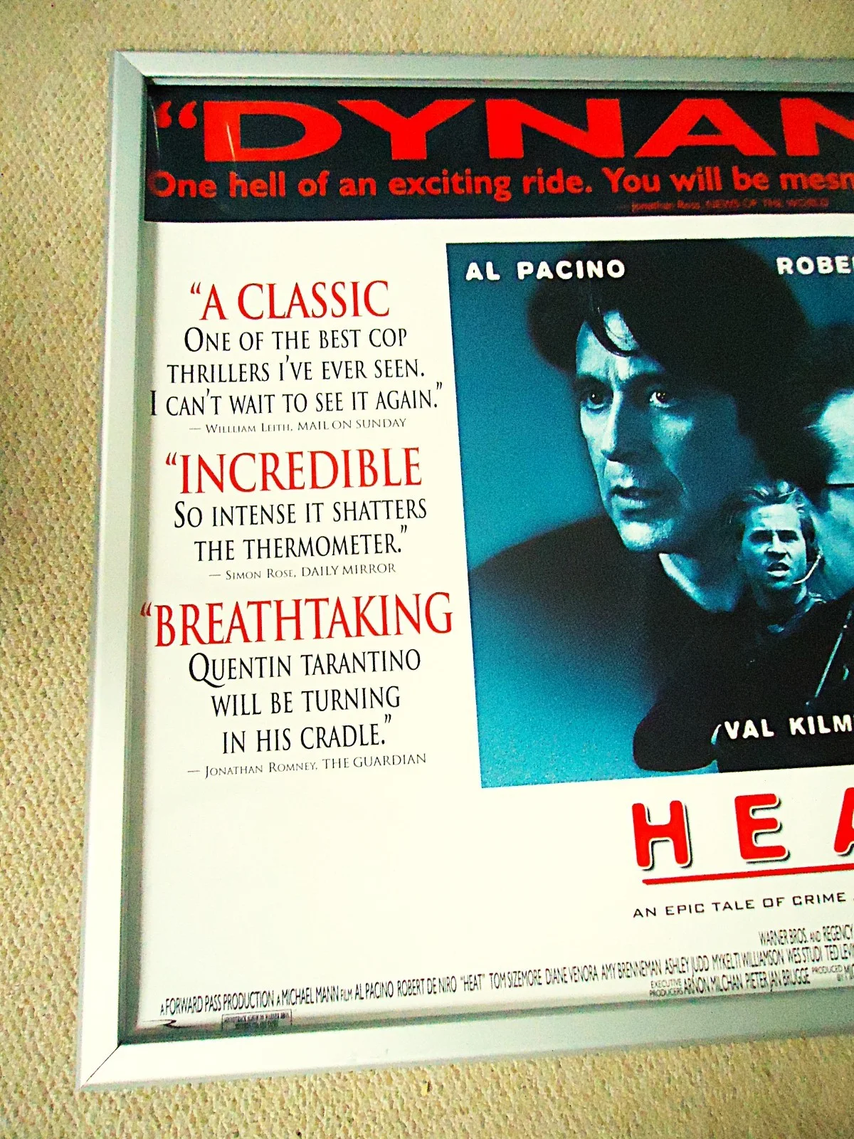 HEAT UK QUAD MOVIE FILM POSTER 1995 AL PACINO DE NIRO ULTRA RARE CULT POSTER GEM, изображение 3