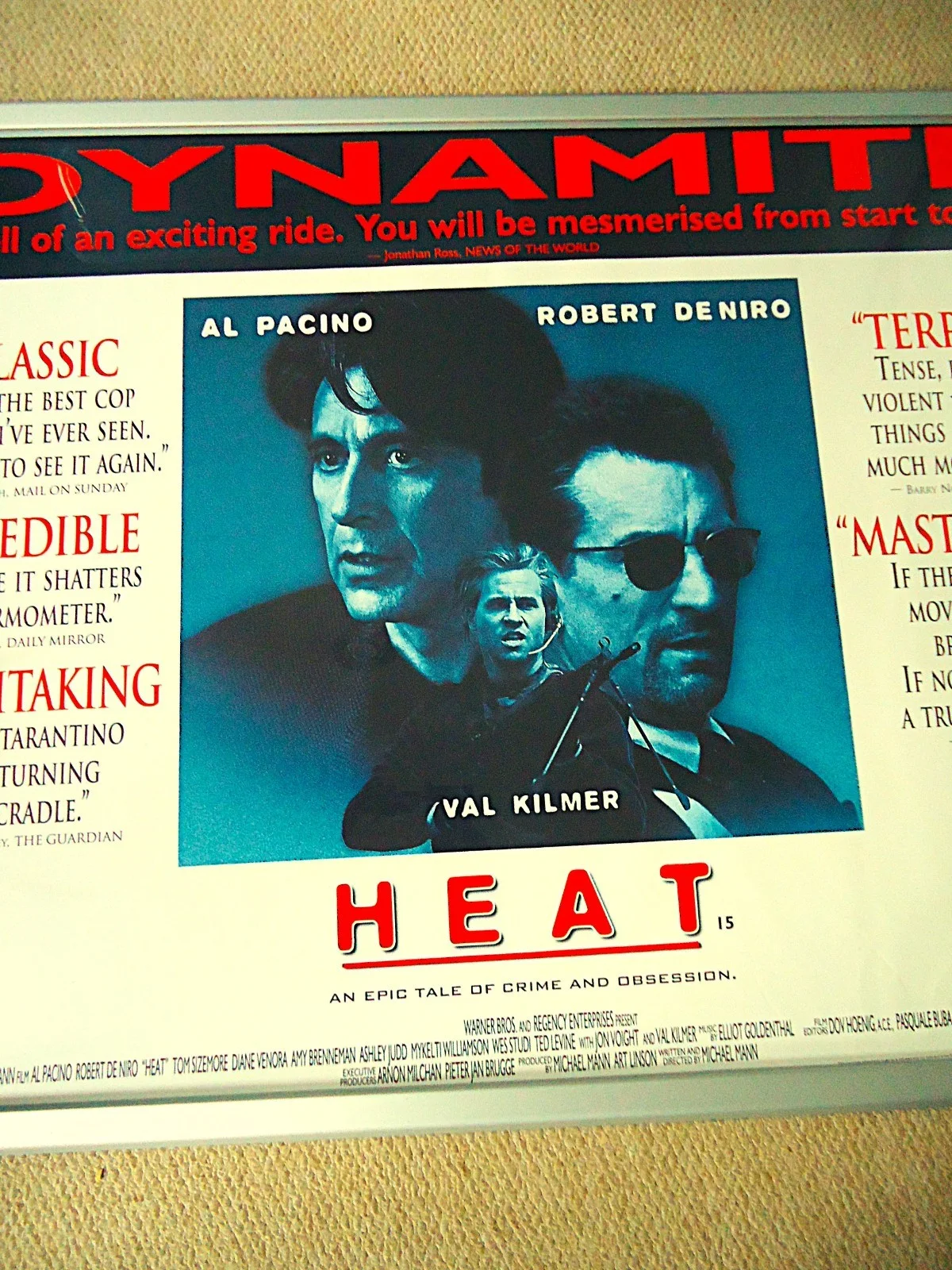 HEAT UK QUAD MOVIE FILM POSTER 1995 AL PACINO DE NIRO ULTRA RARE CULT POSTER GEM, изображение 4