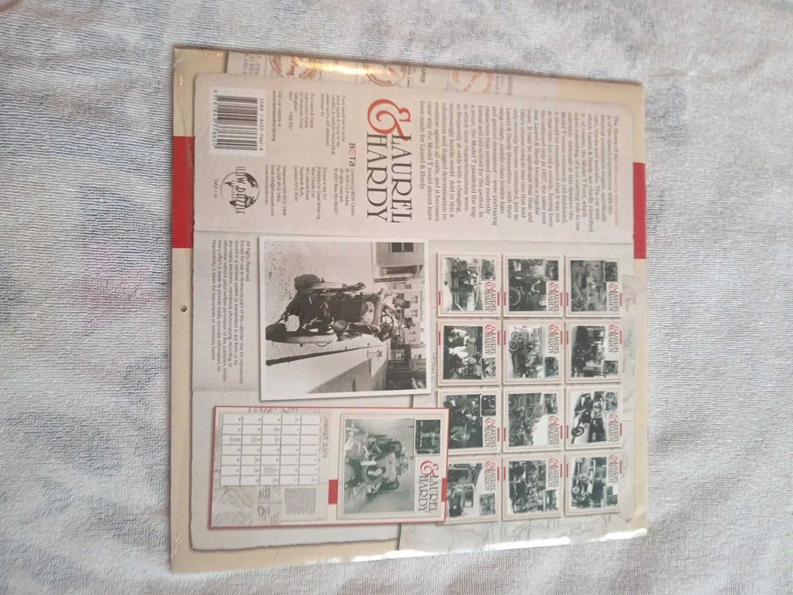 Laurel and Hardy The Offical 2008 Calendar 'On the Road' Sealed, image 2