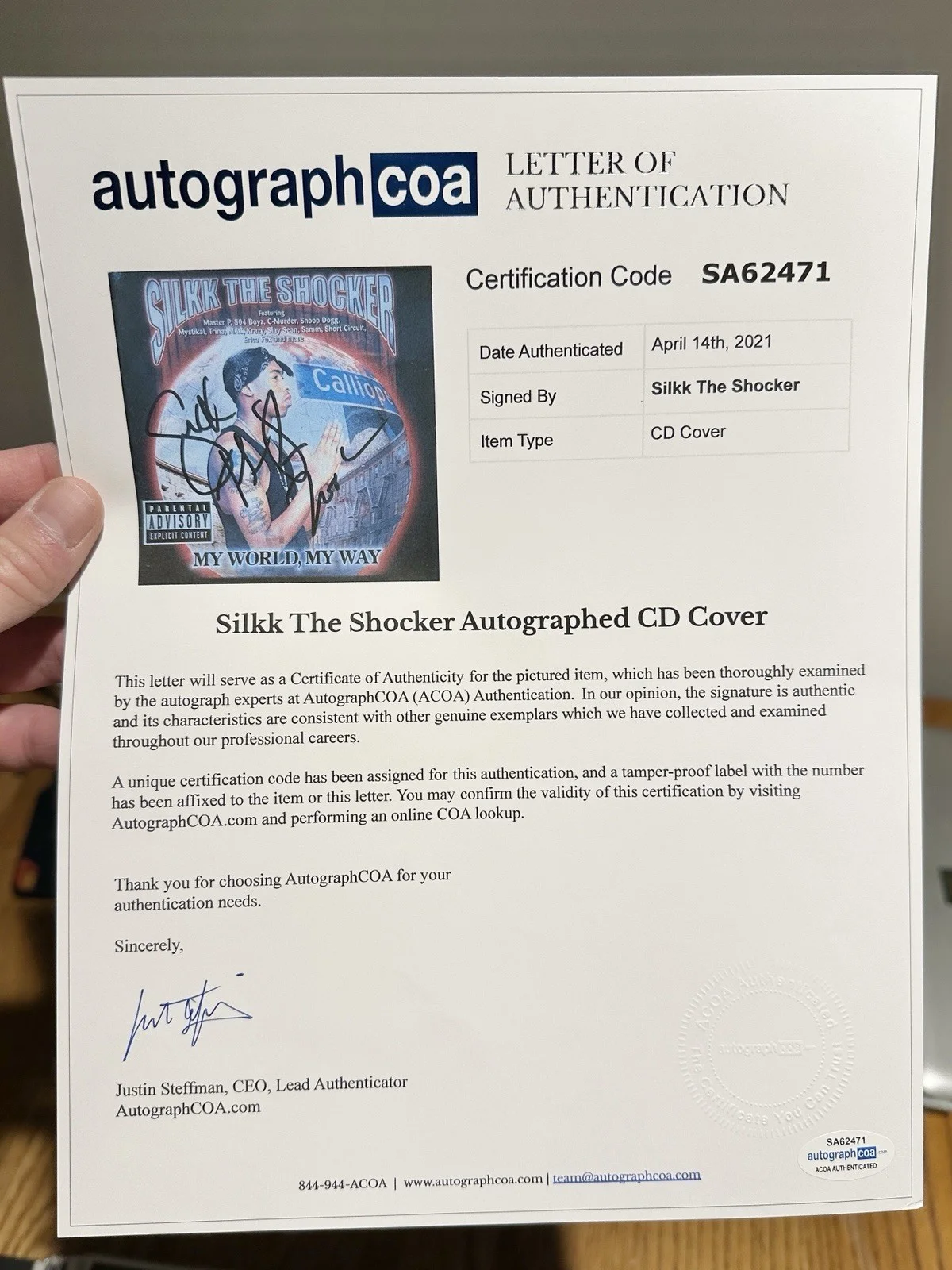 Silkk The Shocker Autograph Signed Cd Cover ACOA No Limit Master P Rap Hip-Hop, image 2