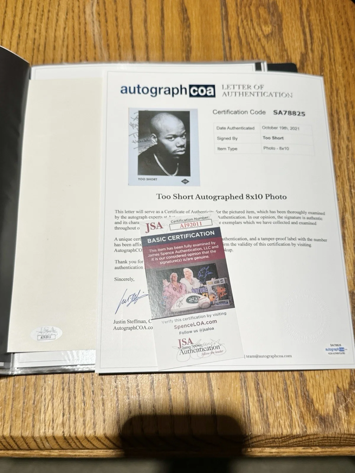 Too Short Autograph Signed Promo Press Photo 1991 JSA ACOA Rap Hip Hop, image 3