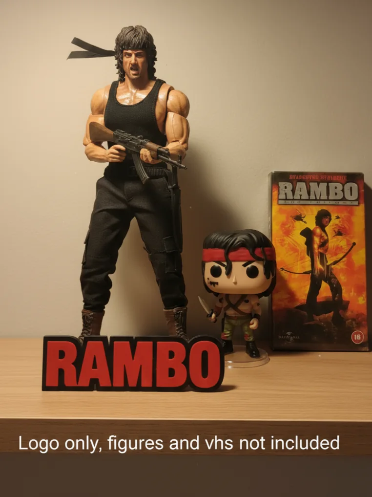 Rambo First Blood Film TV Logo Sign Display Freestanding Pops Decorative, image 3