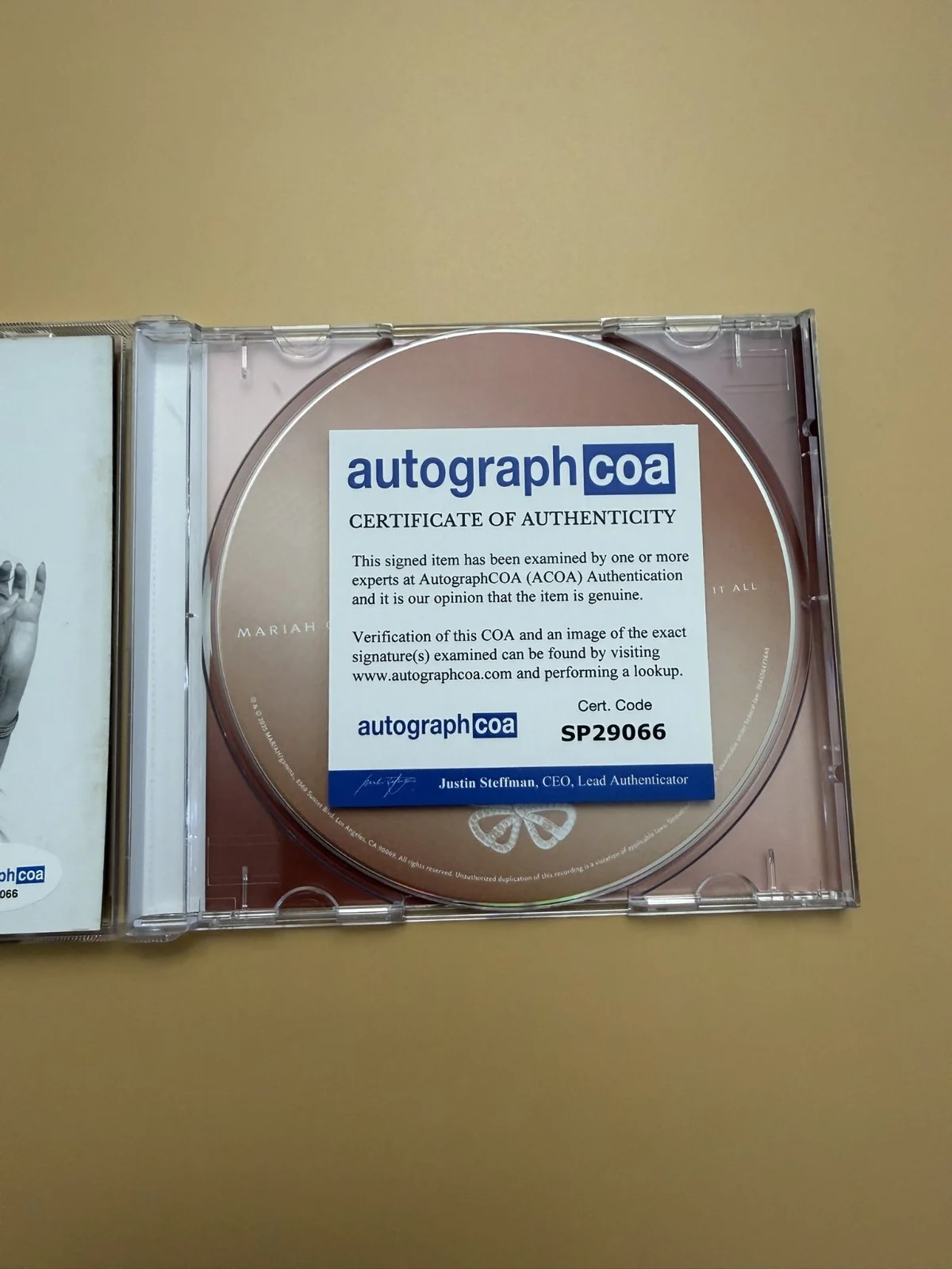 Mariah Carey SIGNED Here For It All CD Book Autograph ACOA SP29066, image 3