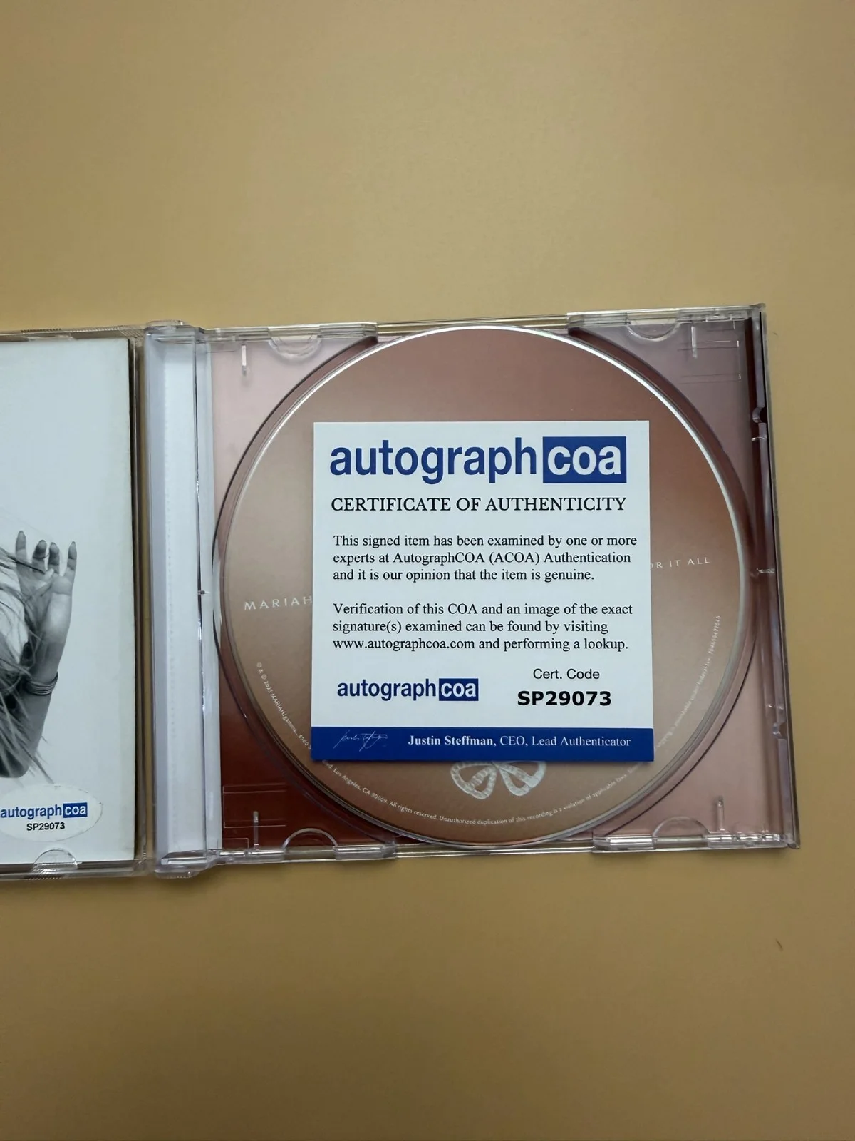 Mariah Carey SIGNED Here For It All CD Book ACOA COA SP29073, image 3