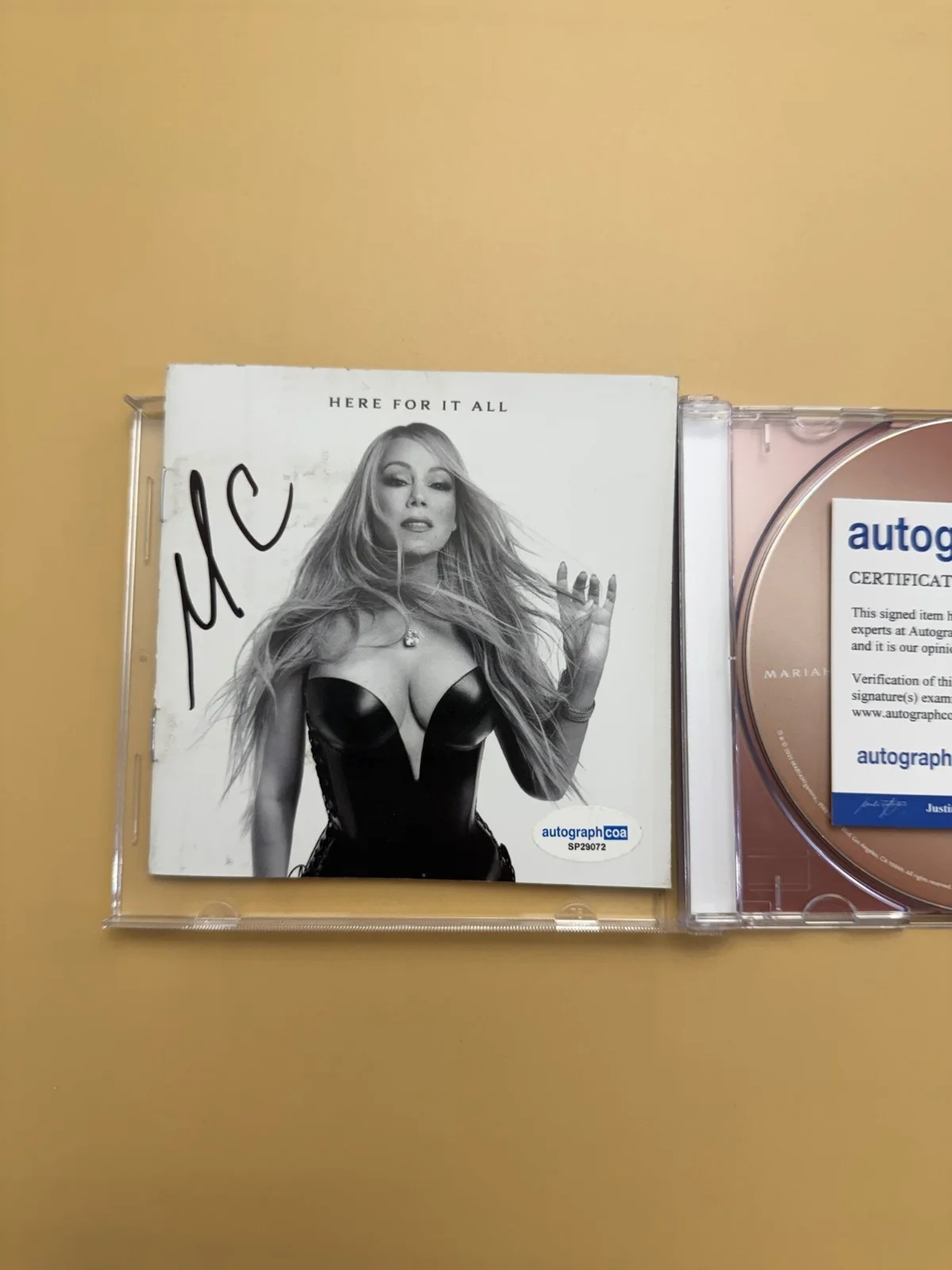 SIGNED Mariah Carey Here For It All CD Book ACOA Certified SP29072, image 2