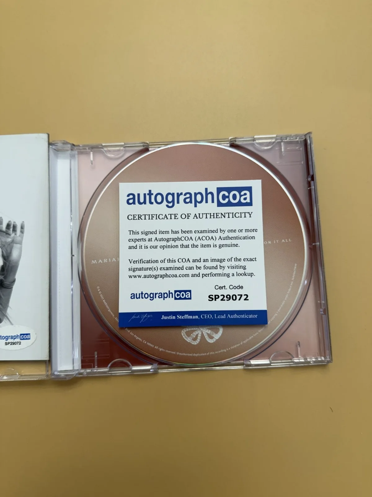 SIGNED Mariah Carey Here For It All CD Book ACOA Certified SP29072, image 3