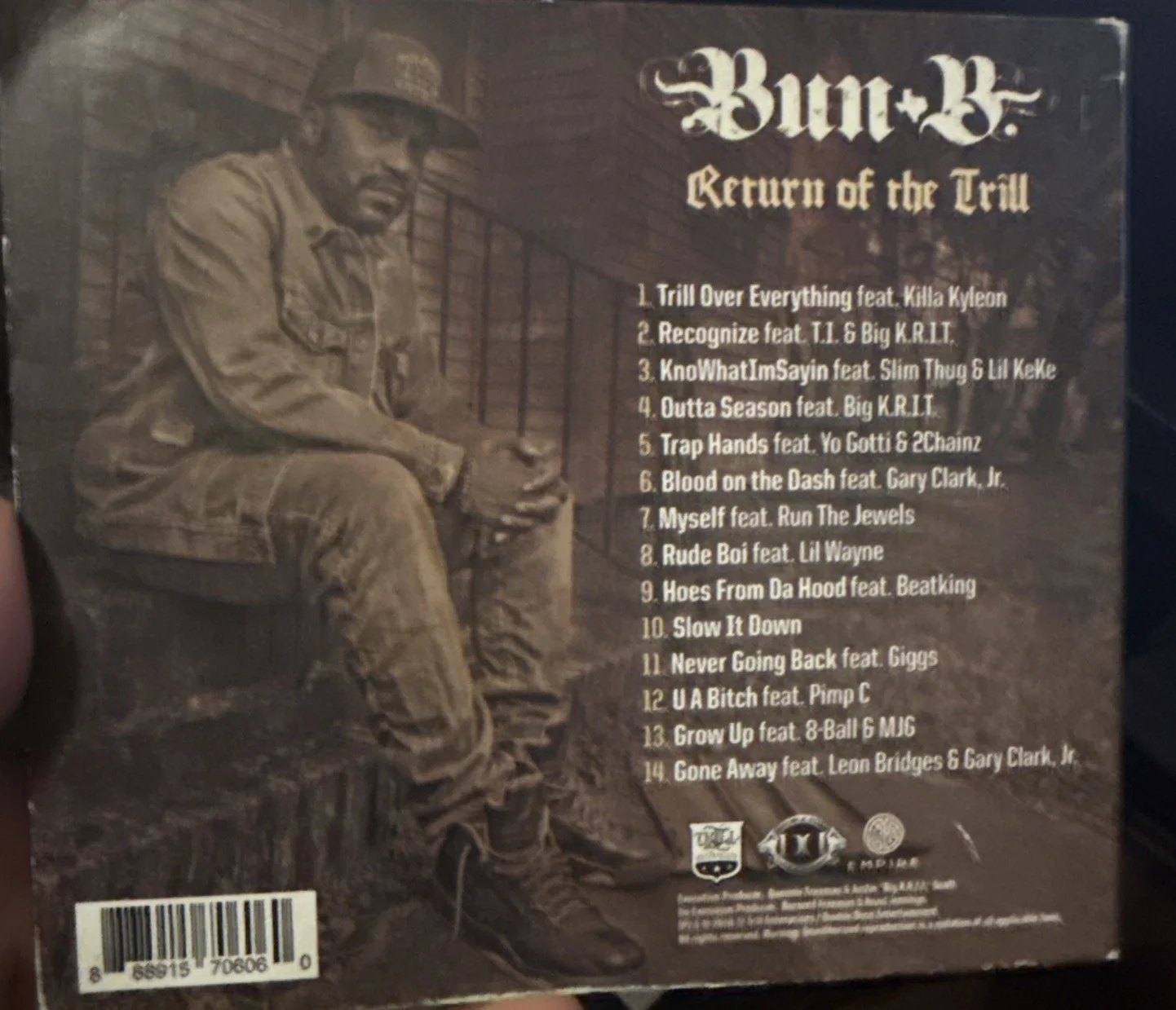 Bun B CD Return Of The Trill Rare Autographed, image 2