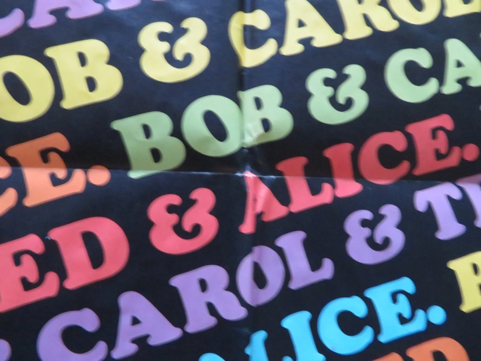 BOB & CAROL & TED & ALICE FOLDED US ONE SHEET POSTER NATALIE WOOD R. CULP 1969, изображение 2