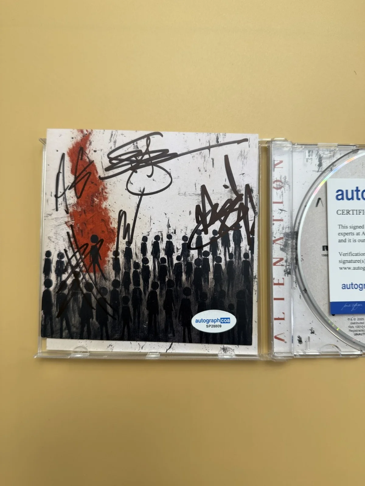 SIGNED Three Days Grace Autographed Alienation CD All Members ACOA SP28809, image 2
