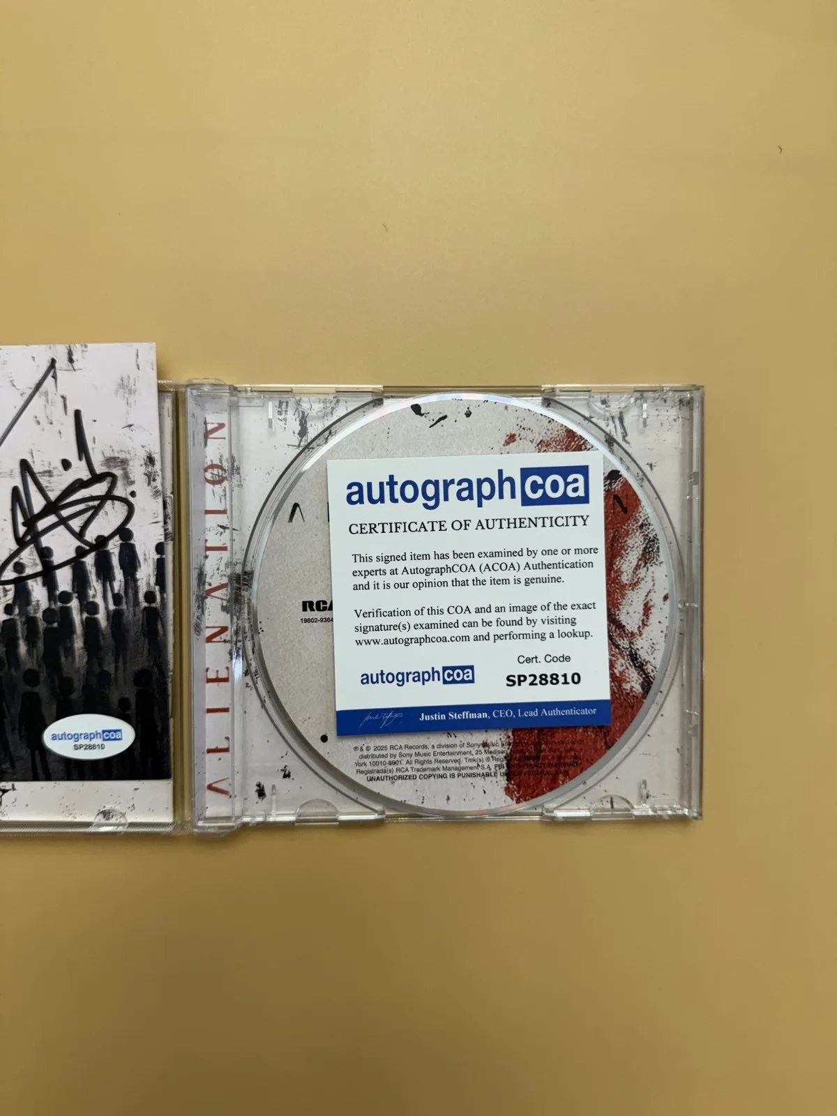 Three Days Grace Alienation SIGNED CD Autograph All Members ACOA SP28810, image 3