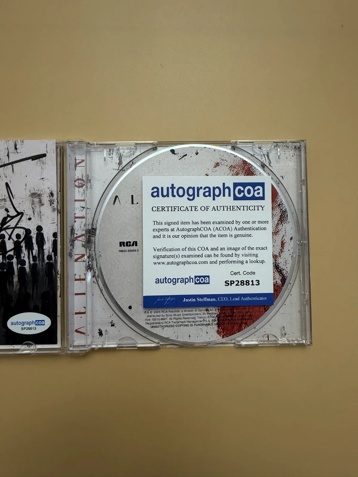 SIGNED Three Days Grace Alienation CD Autograph ACOA SP28813, image 3
