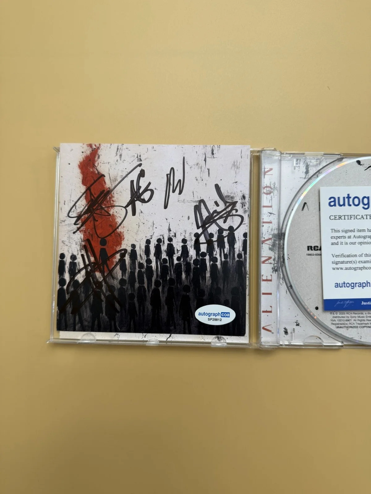 Three Days Grace SIGNED Alienation CD Autograph ACOA COA SP28812, image 2
