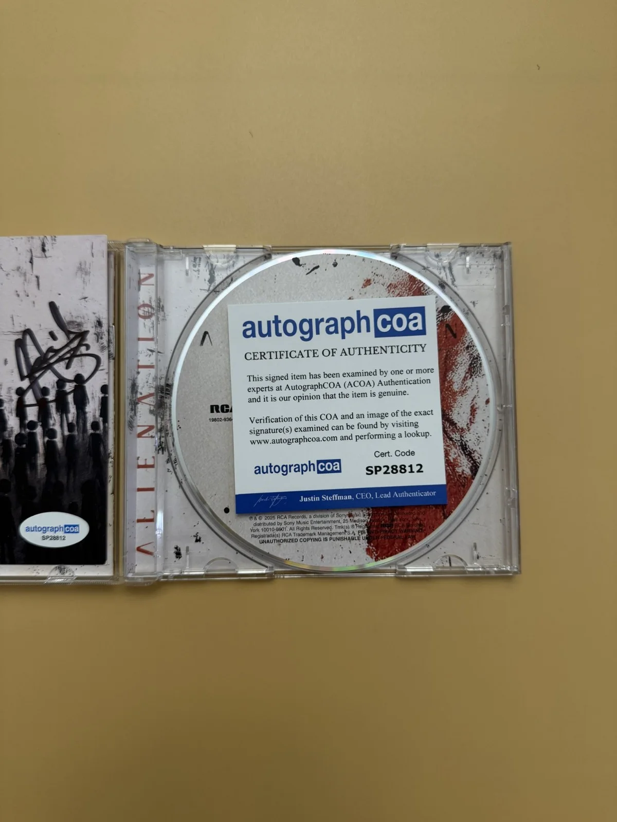 Three Days Grace SIGNED Alienation CD Autograph ACOA COA SP28812, image 3