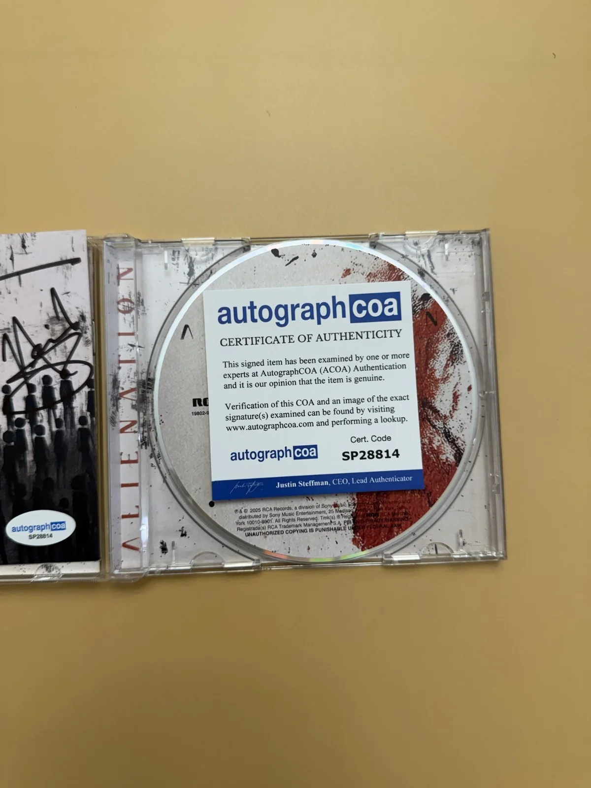 Three Days Grace Alienation CD SIGNED All Members Autograph ACOA SP28814, image 3