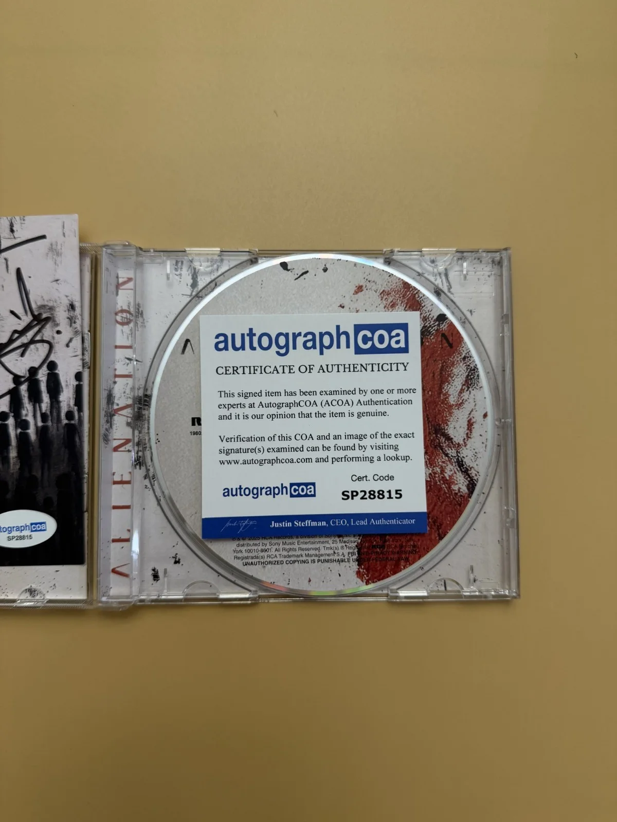 SIGNED Alienation CD Three Days Grace Autograph All Members ACOA SP28815, image 3