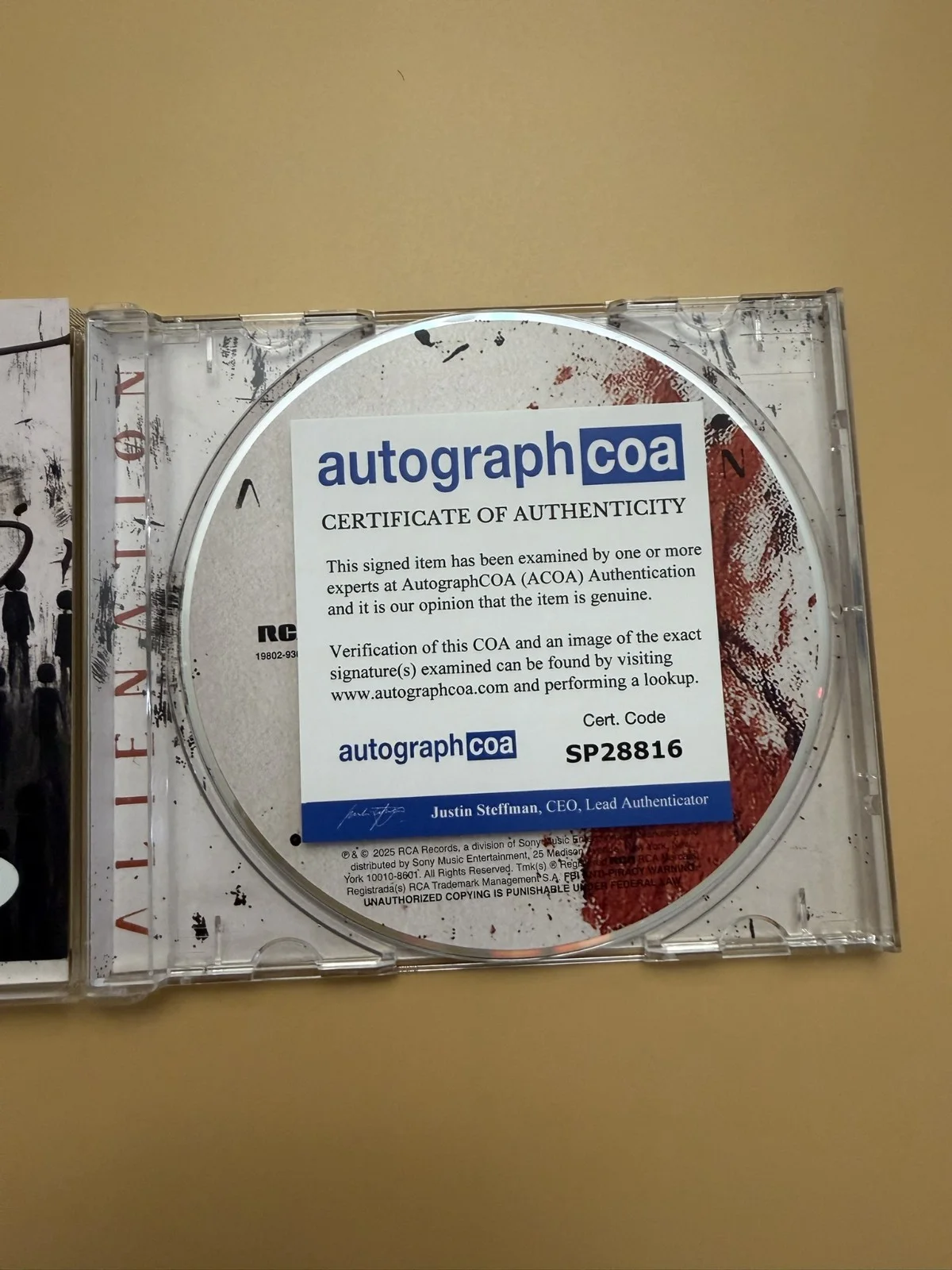 Three Days Grace SIGNED Alienation CD Autograph ACOA SP28816, image 3