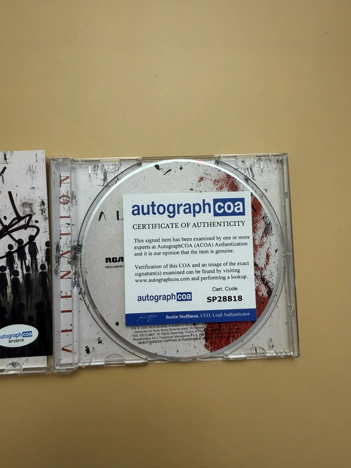 Three Days Grace Alienation SIGNED CD All Members ACOA SP28818, image 3