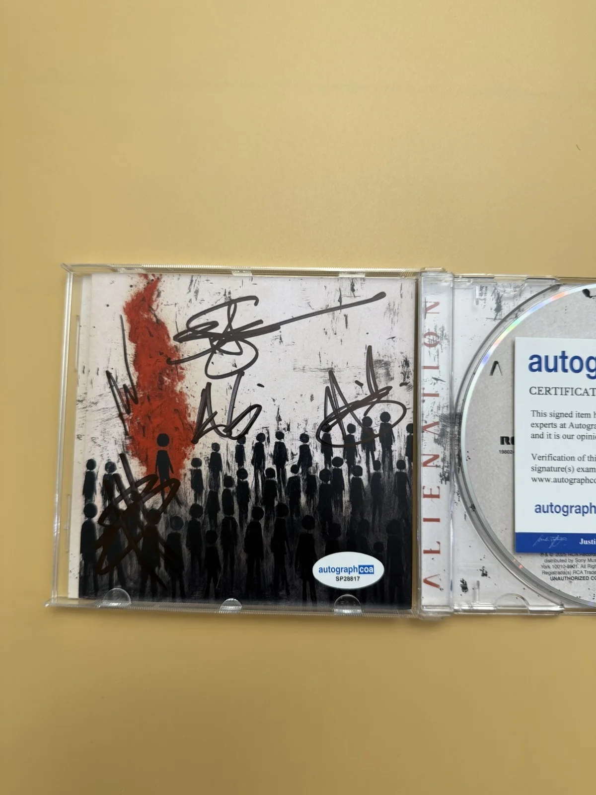 SIGNED Three Days Grace Alienation CD All Members Autograph ACOA SP28817, image 2
