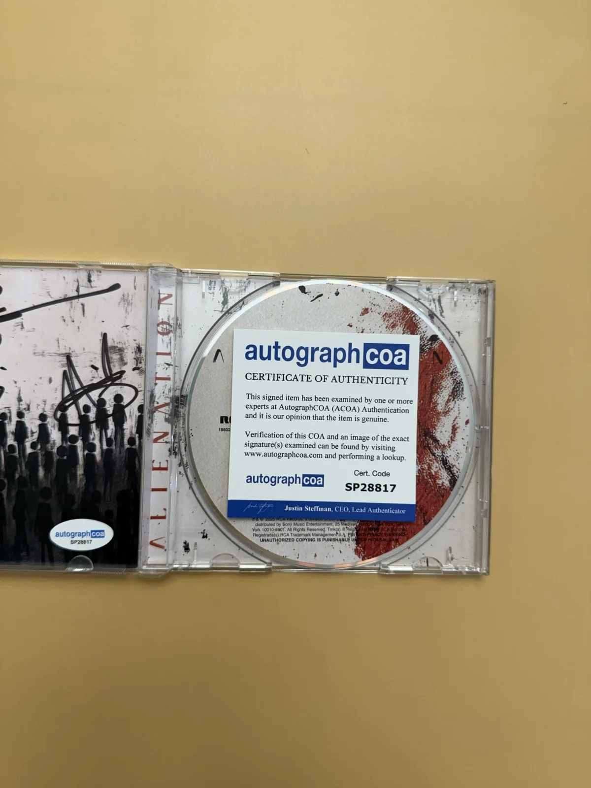 SIGNED Three Days Grace Alienation CD All Members Autograph ACOA SP28817, image 3