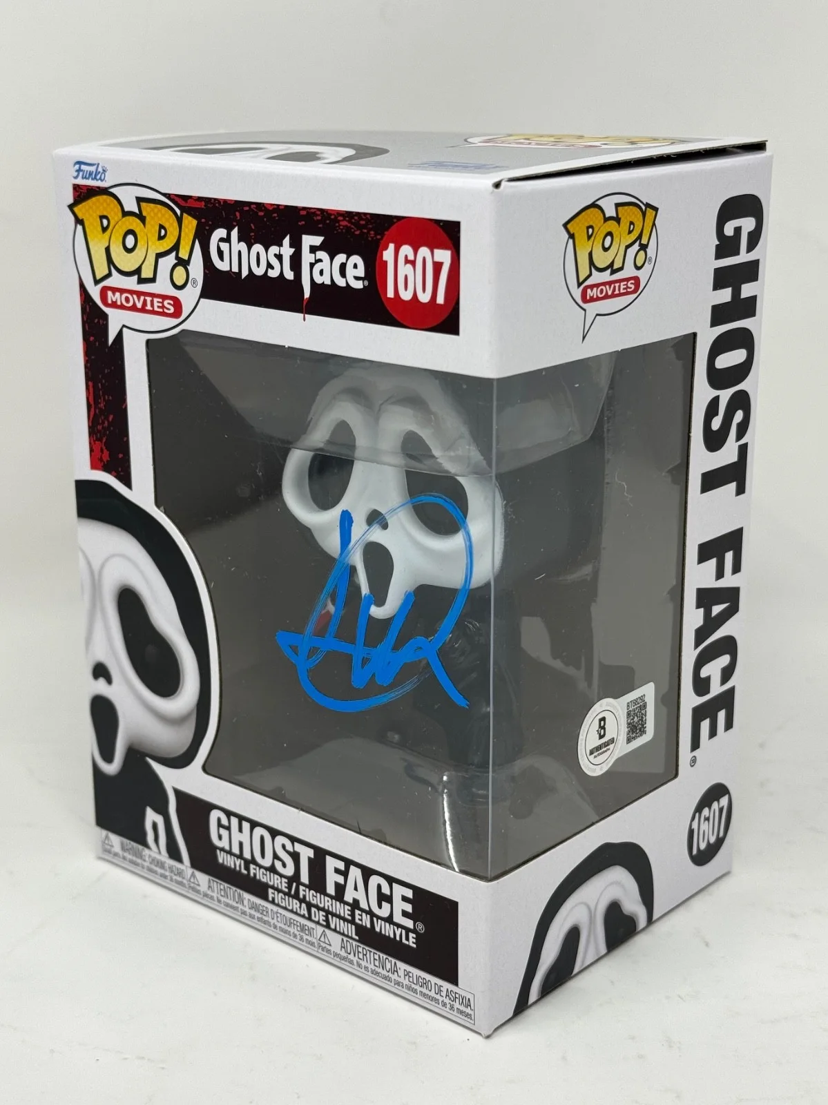 Jack Quaid — Jack Quaid Signed Scream Ghost Face Funko Pop 1607 Autograph Horror Beckett COA, изображение 3